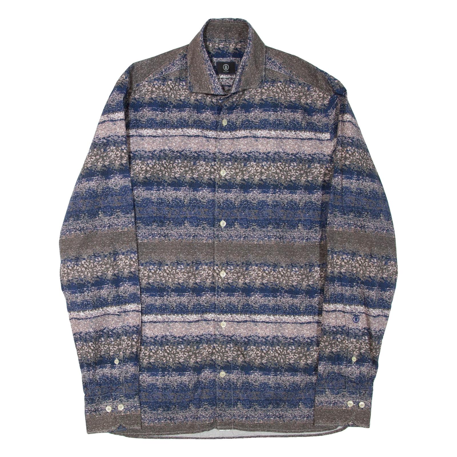 BOGNER Mens Shirt Blue Crazy Pattern Long Sleeve L Refurbished - N/A refurbished available on Cerqular
