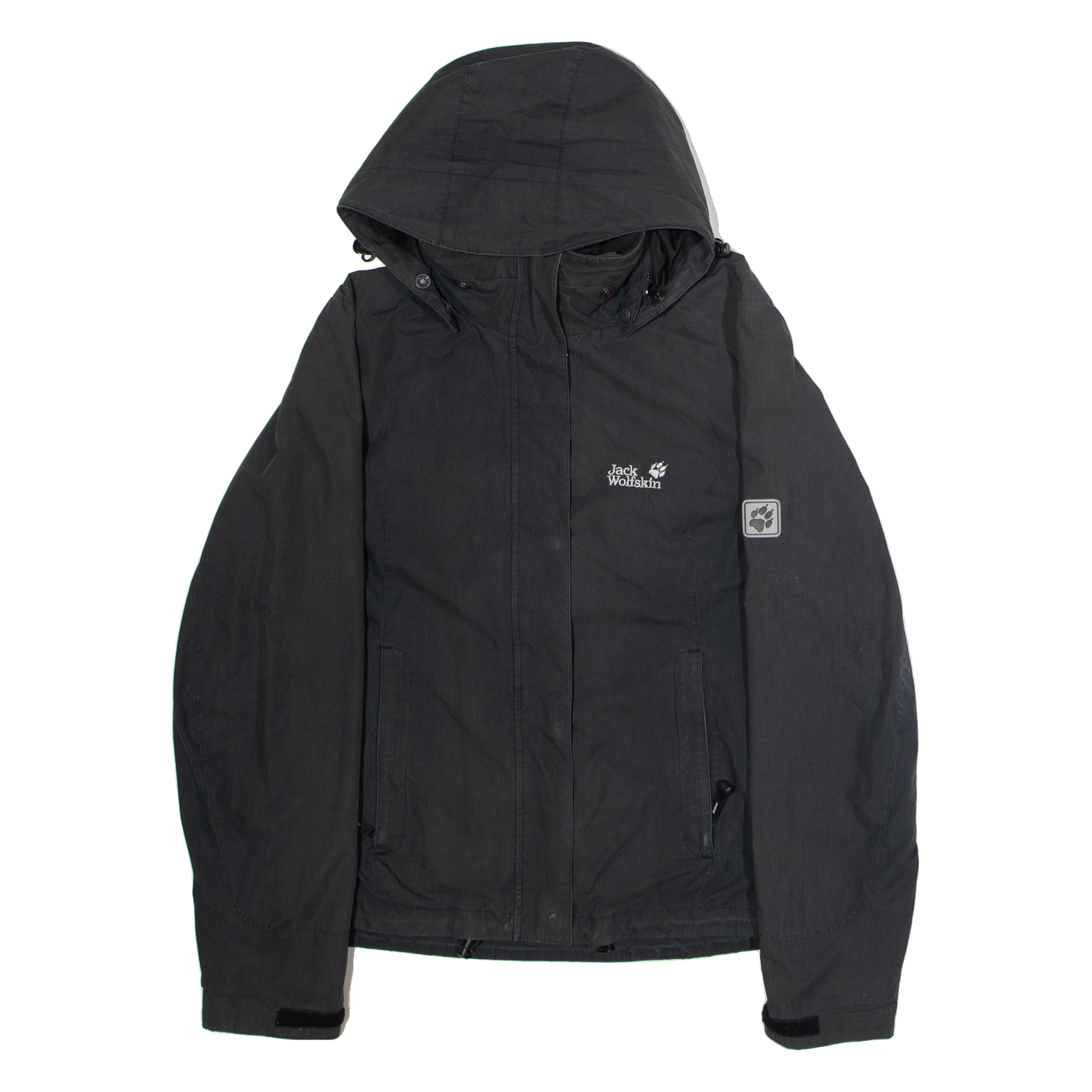 JACK WOLFSKIN Womens Rain Jacket Grey Hooded UK 10 Refurbished - N/A refurbished available on Cerqular