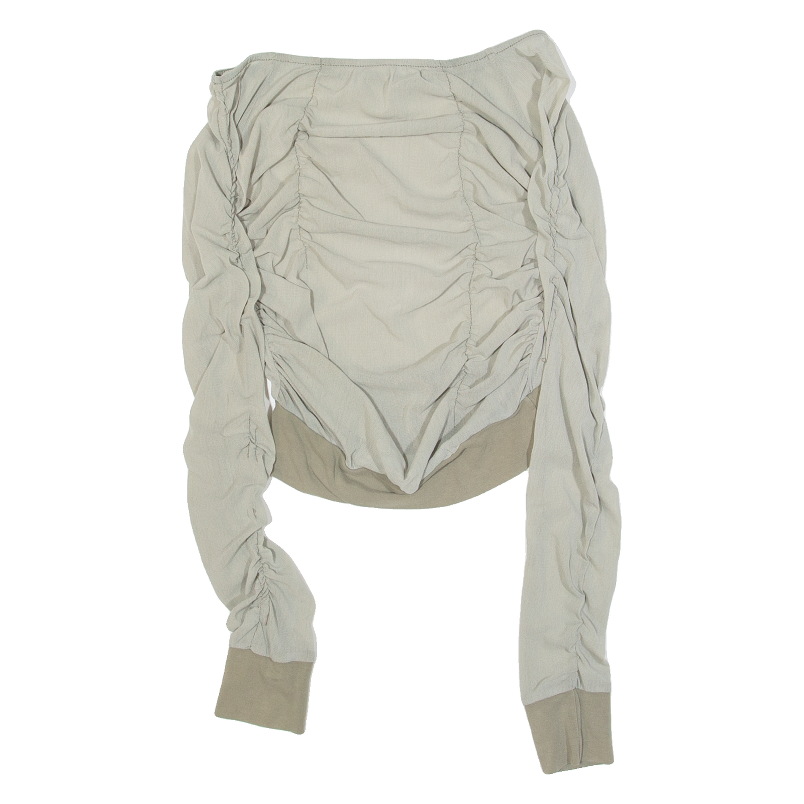 Ruched Womens Top Green Long Sleeve S Refurbished - N/A refurbished available on Cerqular