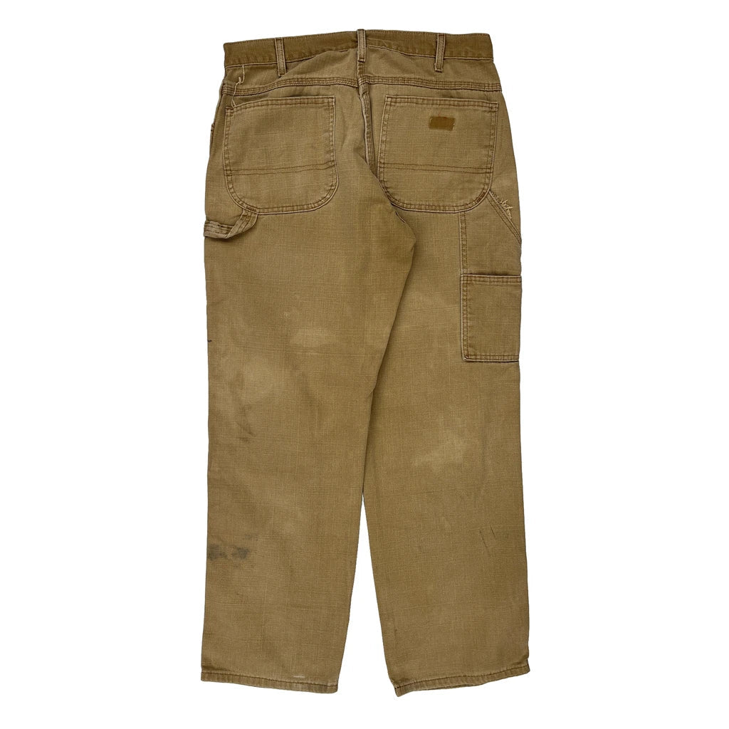 Dickies Carpenter Trousers - 32W 30L Brown Cotton Refurbished - Thrifted (note: this is a term often used to describe second- refurbished available on Cerqular