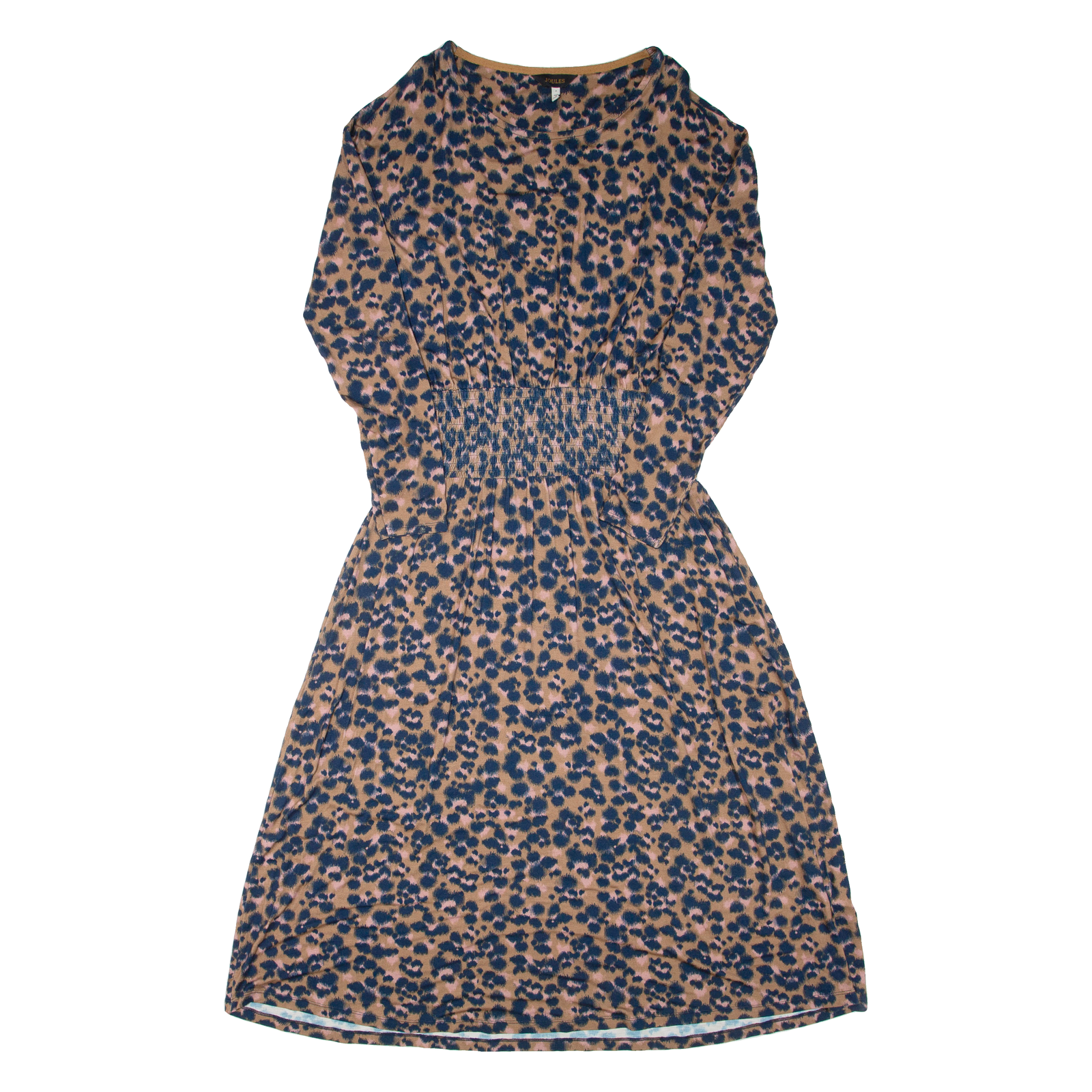 JOULES Womens Day Dress Brown Viscose Spotted Long Sleeve Midi M Refurbished - N/A refurbished available on Cerqular