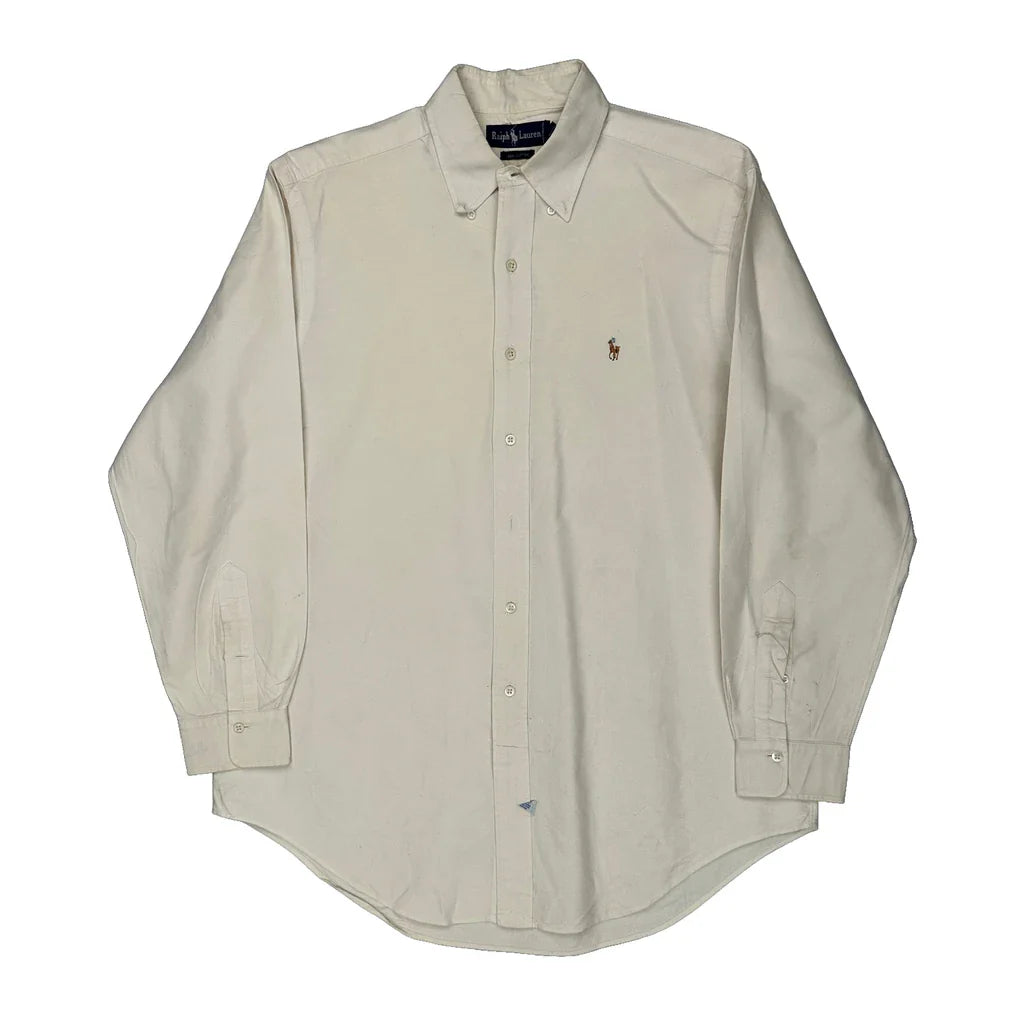 Buy Ralph Lauren Shirt - Large Cream Cotton Refurbished - $53.59 Ralph Lauren Shirt - Large Cream Cotton Refurbished - Thrifted (note: this is a term often used to describe second- refurbished available on Cerqular