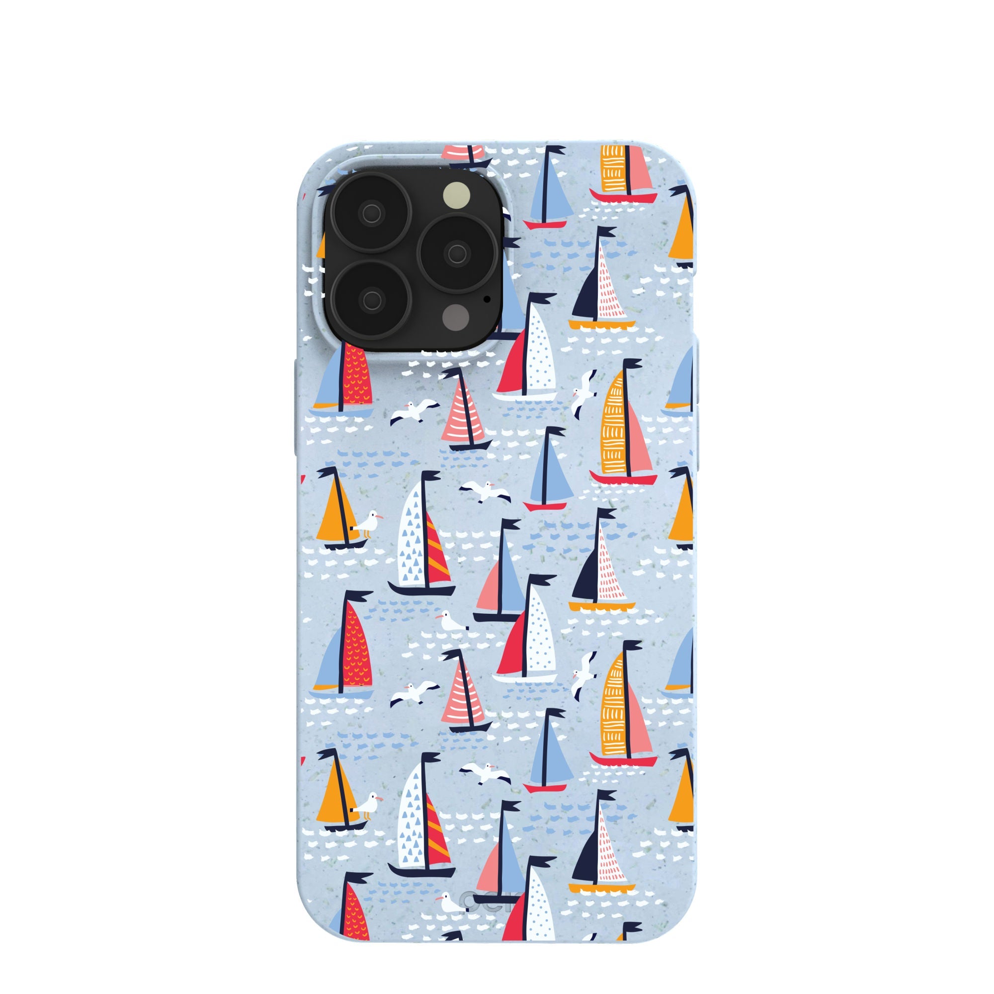 Powder Blue Sails and Seagulls iPhone 13 Pro Max Case Refurbished - Pela Case refurbished available on Cerqular