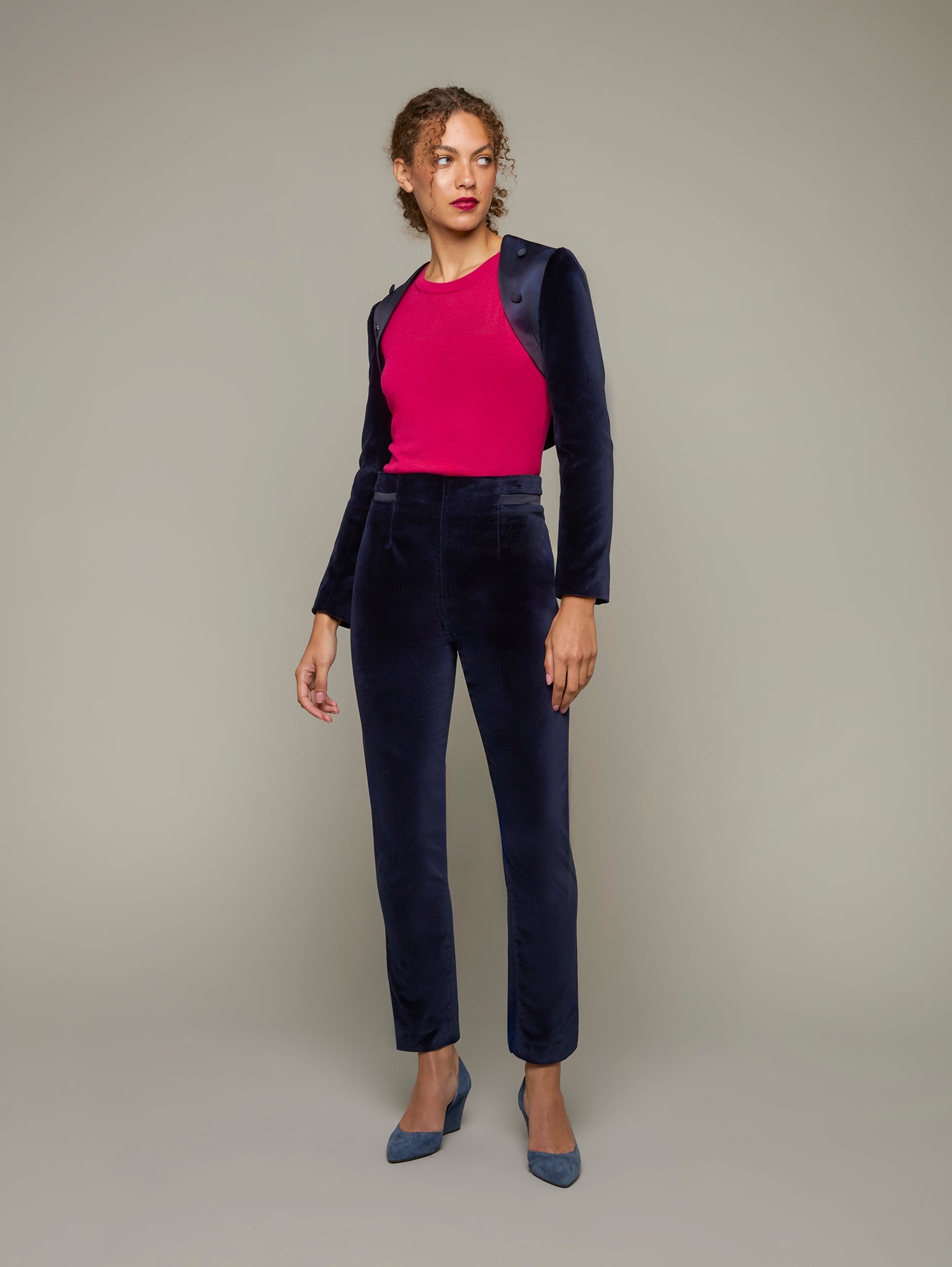 Buy BUD | High-Waist Velvet Trousers | Colour: BILBERRY | Size: XS Refurbished - $299.16 BUD | High-Waist Velvet Trousers | Colour: BILBERRY | Size: XS Refurbished - N/A refurbished available on Cerqular