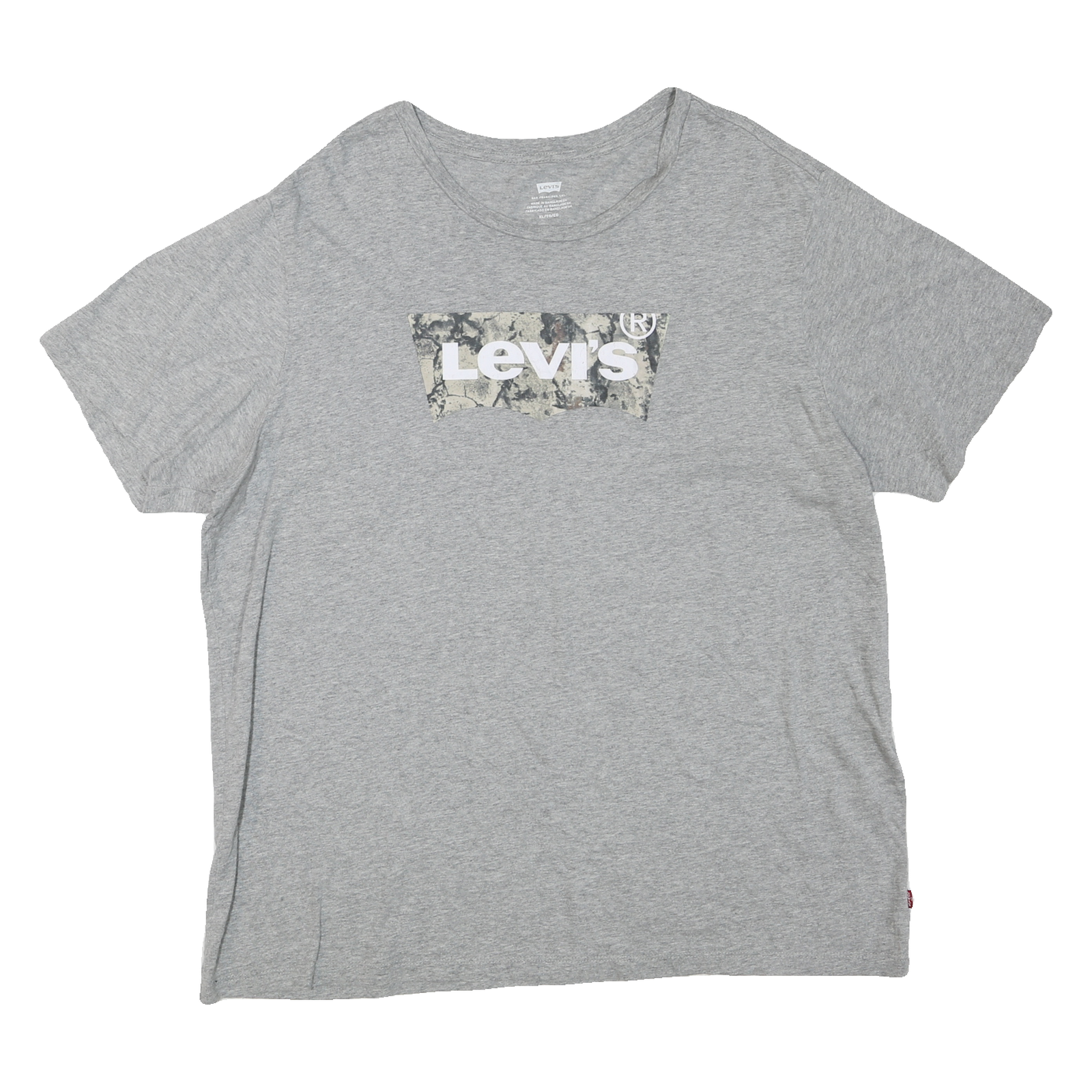 LEVI'S Mens Grey Cotton Blend Graphic T-Shirt XL Short Sleeve Round Neck Casual Refurbished - N/A refurbished available on Cerqular