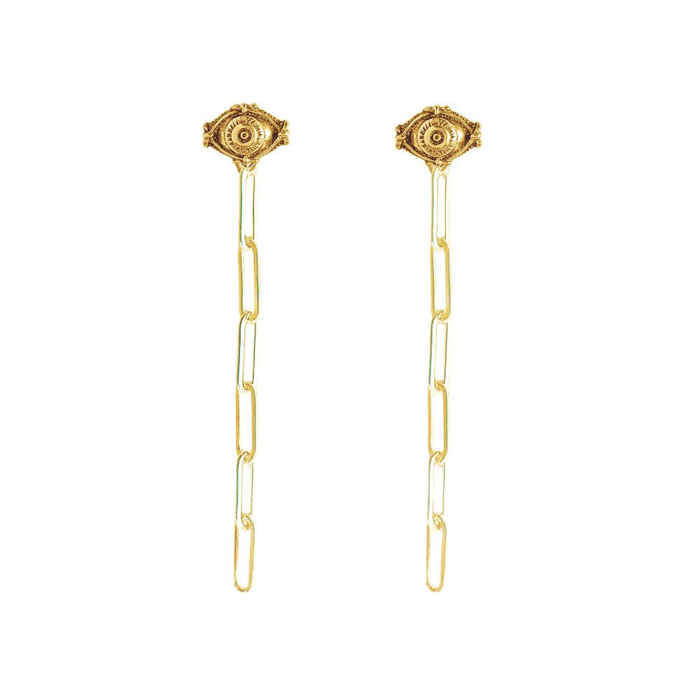 Vivienne Earrings Gold | Size: 4 inch Refurbished - N/A (There is no well-known brand by the name "A refurbished available on Cerqular