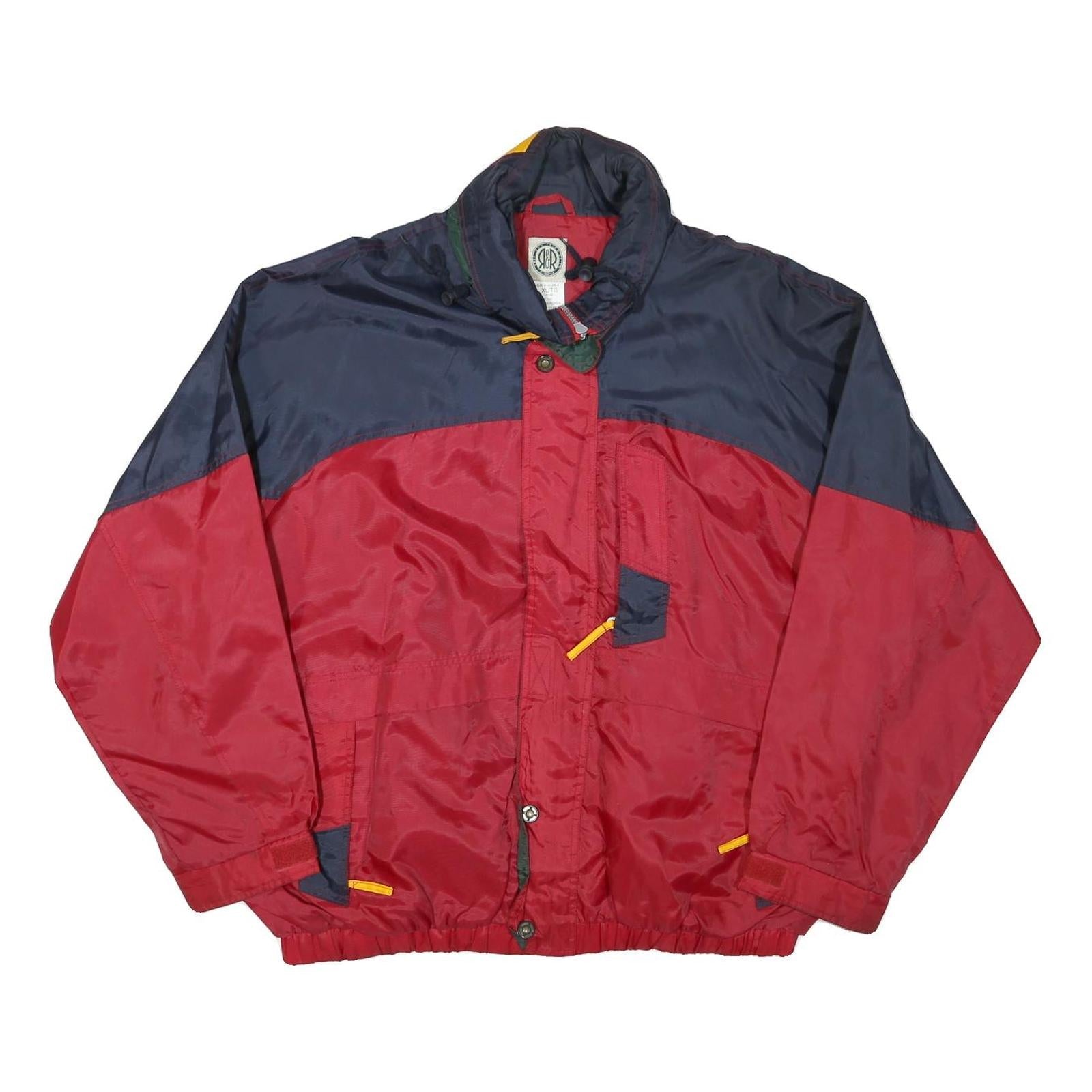 R&R Mens Red & Navy Casual Nylon Jacket XL Zip Collar Long Sleeve Refurbished - N/A refurbished available on Cerqular