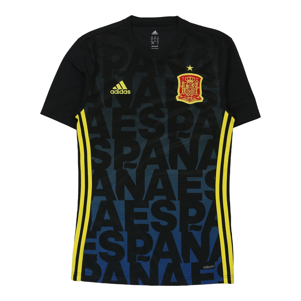 Spain Adidas Football Shirt - XS Black Polyester Refurbished - Thrifted (note: this is a term often used to describe second- refurbished available on Cerqular
