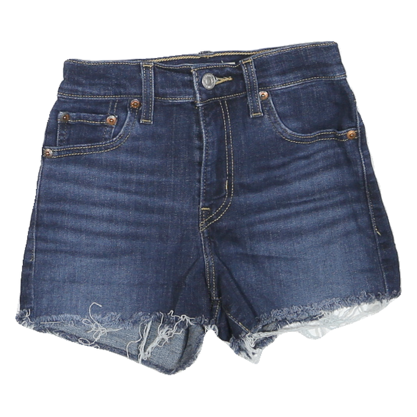 LEVI'S Womens Denim Blue Cut-Off Shorts XXS W23 Raw Hem Casual Refurbished - N/A refurbished available on Cerqular