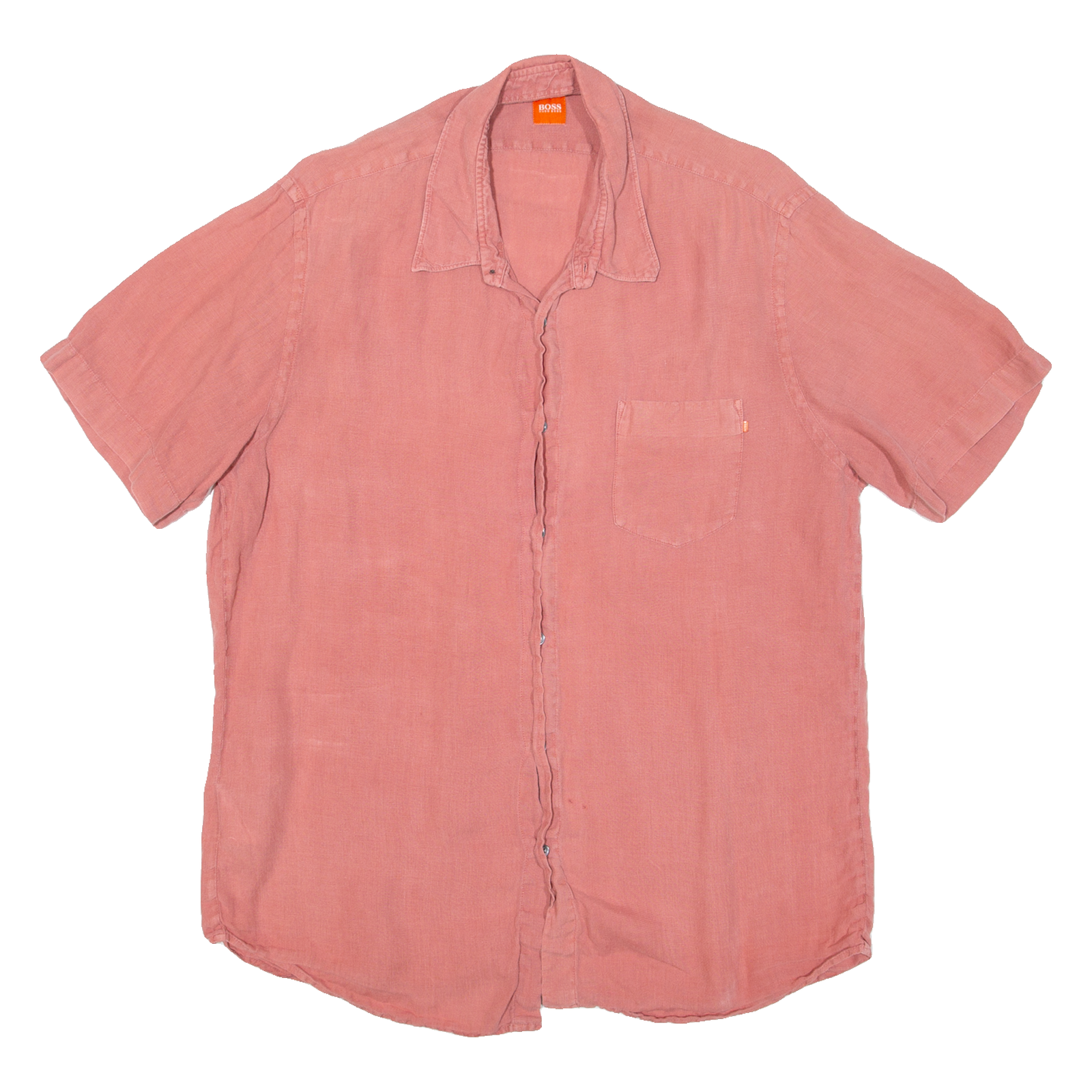 BOSS HUGO BOSS Mens Plain Shirt Pink L Refurbished - N/A refurbished available on Cerqular