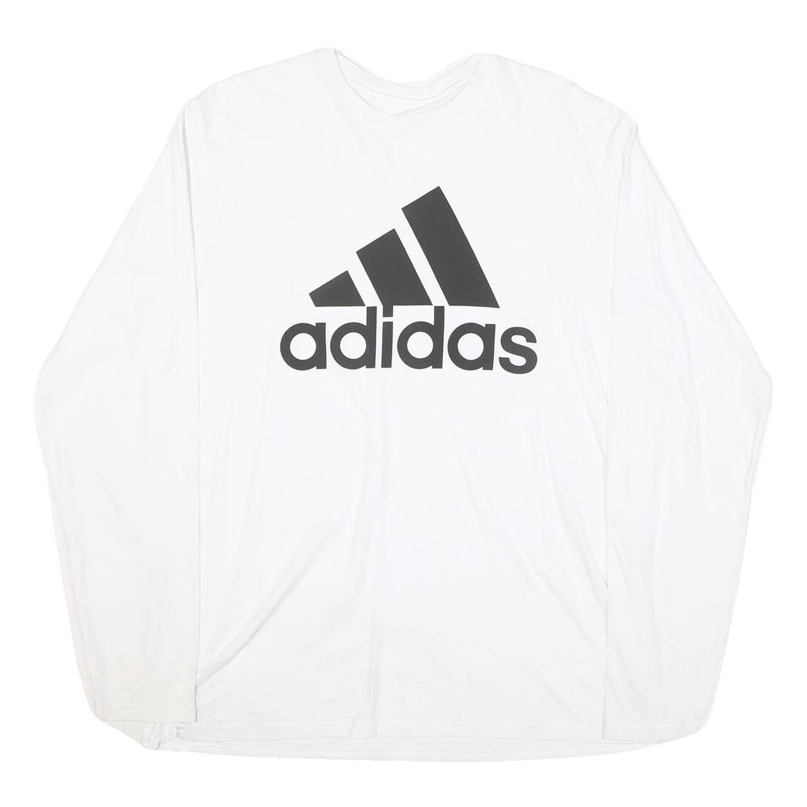 ADIDAS Mens White & Black Logo Modern T-Shirt L Long Sleeve Crew Neck Cotton Refurbished - N/A refurbished available on Cerqular