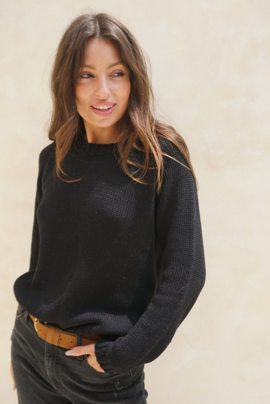 Sloane Crewneck in Black | Size: XXS Refurbished - N/A (Paneros is not a known clothing brand. It is possible refurbished available on Cerqular