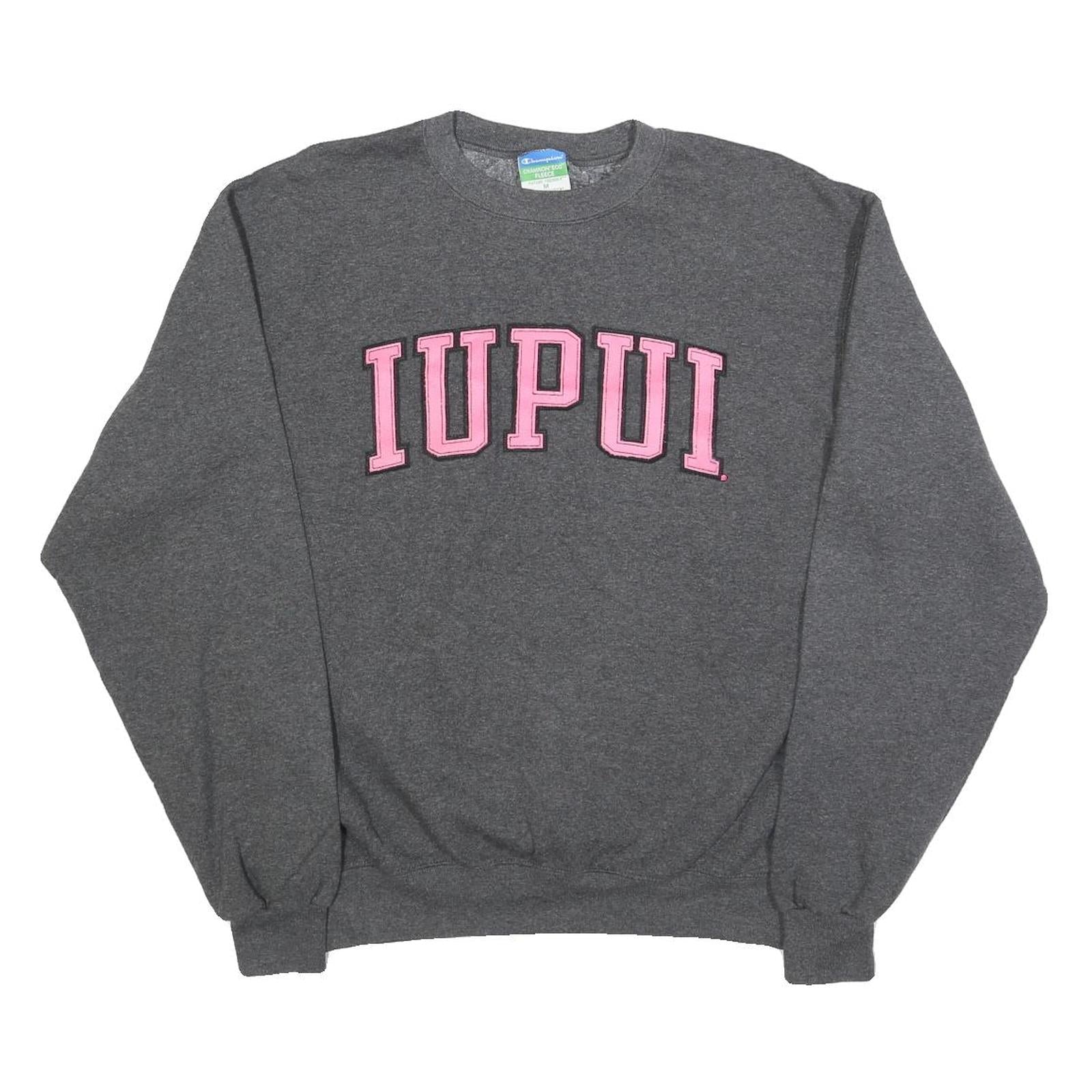CHAMPION Womens Grey IUPUI Crew Neck M Cotton Blend Sweatshirt Pullover Refurbished - N/A refurbished available on Cerqular