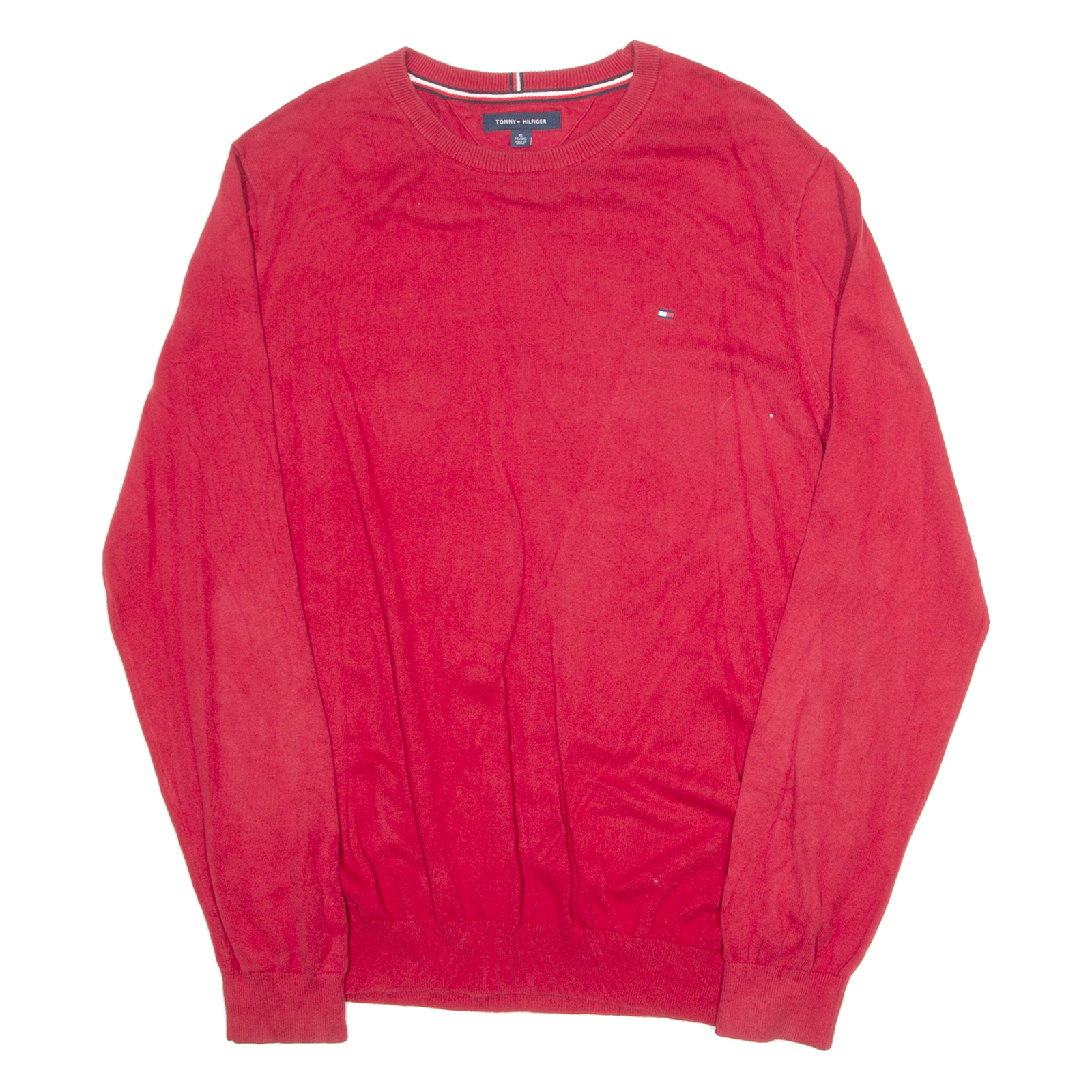 TOMMY HILFIGER Mens Jumper Red Tight Knit XL Refurbished - N/A refurbished available on Cerqular