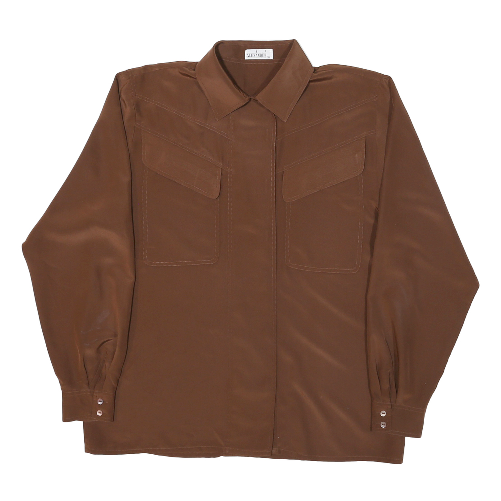 Buy ALEXANDER Womens Brown Shirt L Polyester Long Sleeve Casual Pocket Detail Refurbished - $15.59 ALEXANDER Womens Brown Shirt L Polyester Long Sleeve Casual Pocket Detail Refurbished - N/A refurbished available on Cerqular