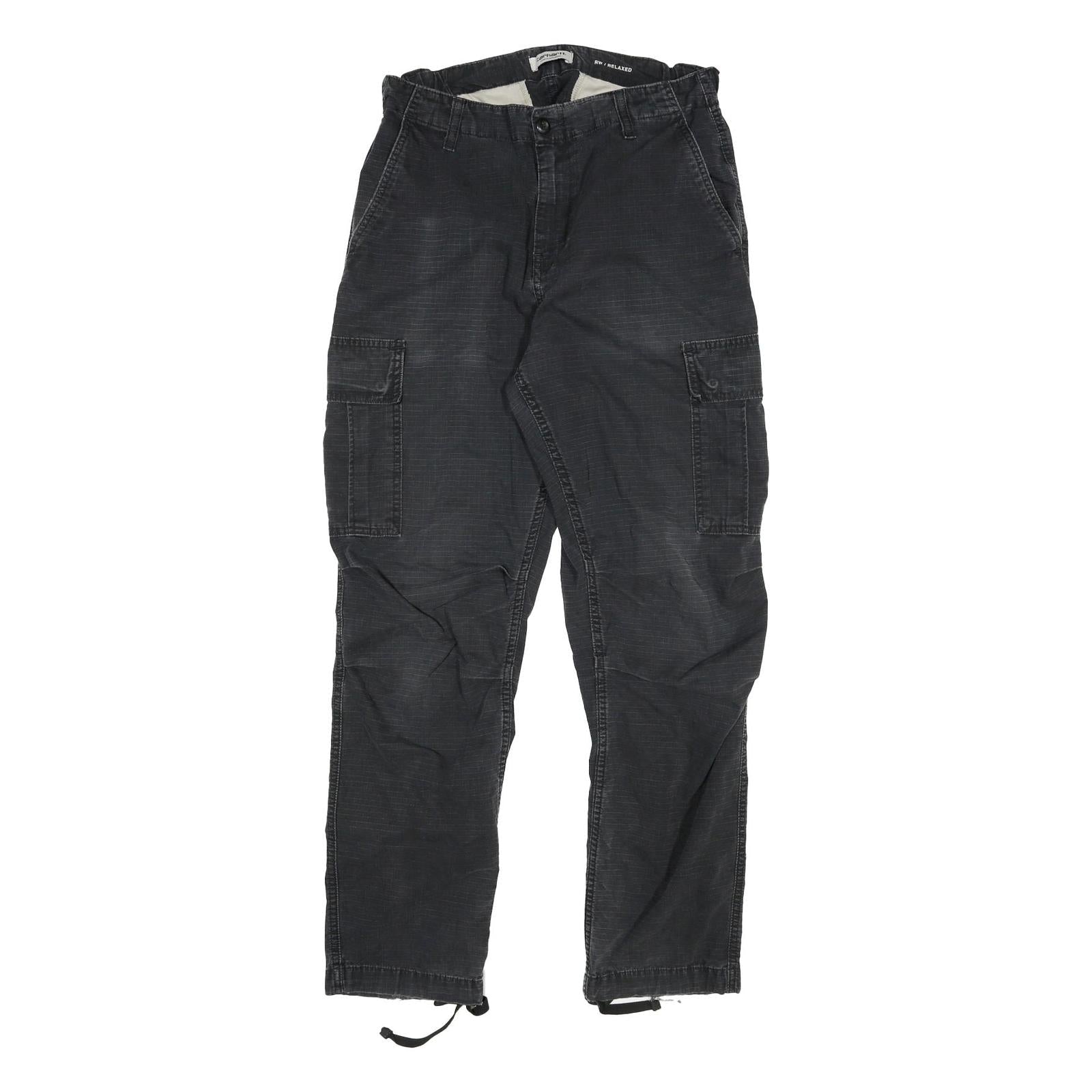 CARHARTT Mens Relaxed Black Cargo Trousers W29 L28 Cotton Blend Workwear Zip Refurbished - N/A refurbished available on Cerqular
