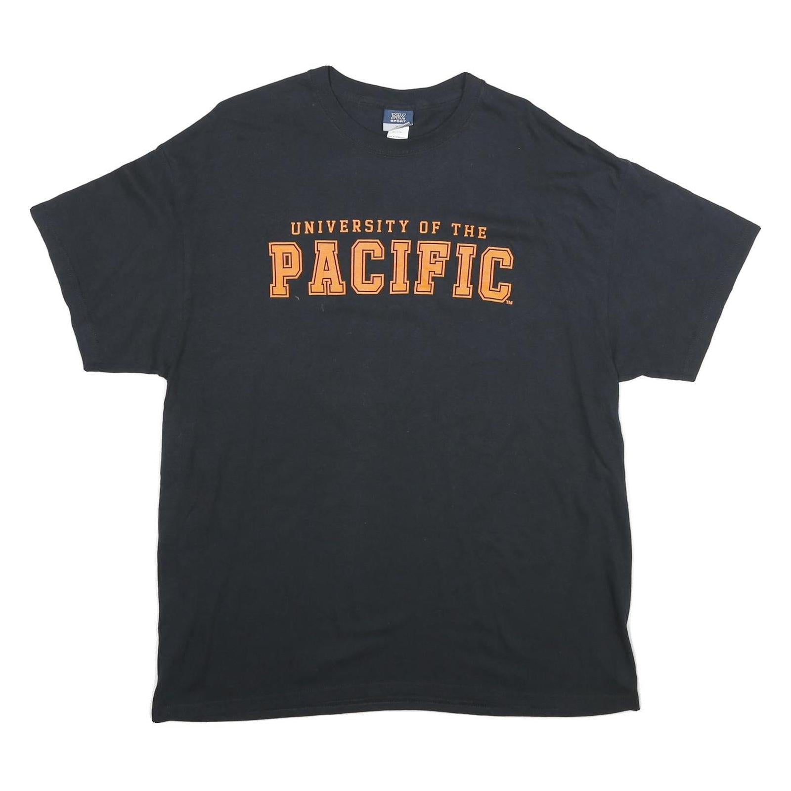 MV SPORT Mens Black University Of The Pacific Graphic T-Shirt XL Short Sleeve Refurbished - N/A refurbished available on Cerqular
