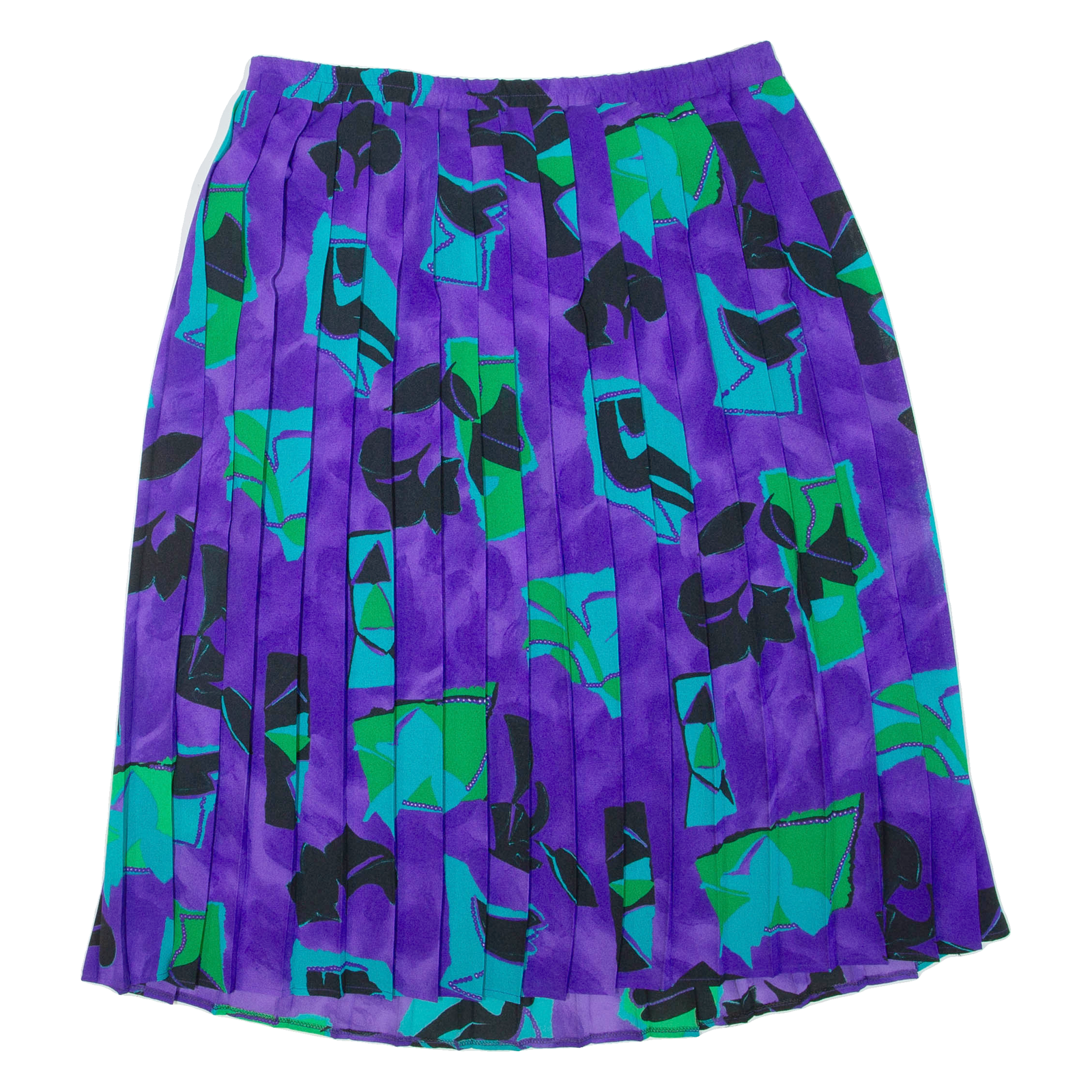 Womens Pleated Skirt Purple Knee Length Floral XL Refurbished - N/A refurbished available on Cerqular