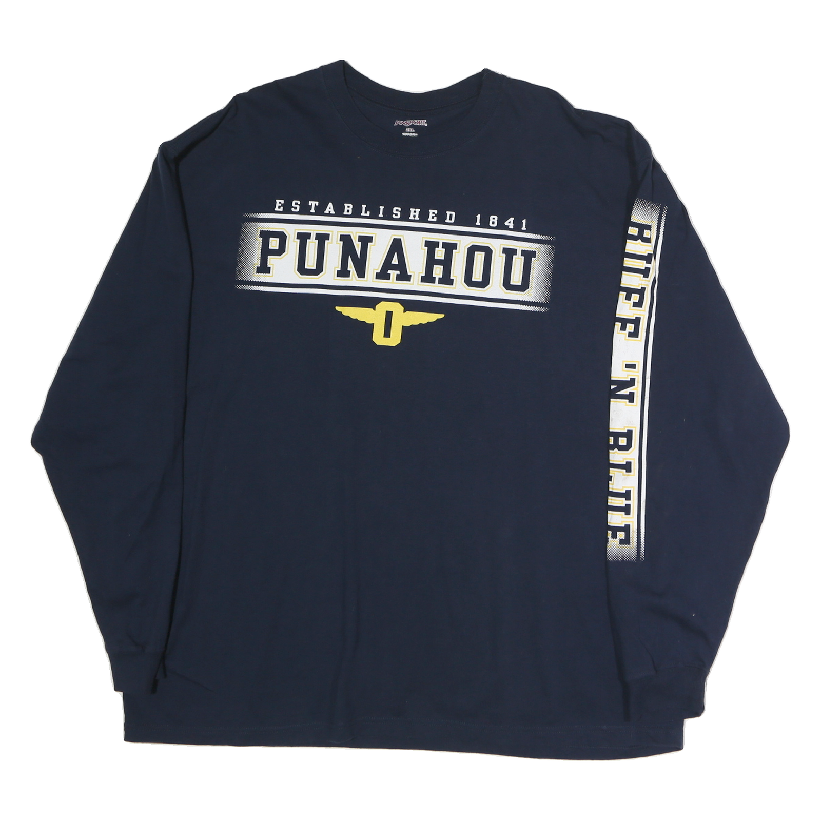 JANSPORT Mens Navy Blue Punahou Graphic T-Shirt XL Long Sleeve Crew Neck Refurbished - N/A refurbished available on Cerqular
