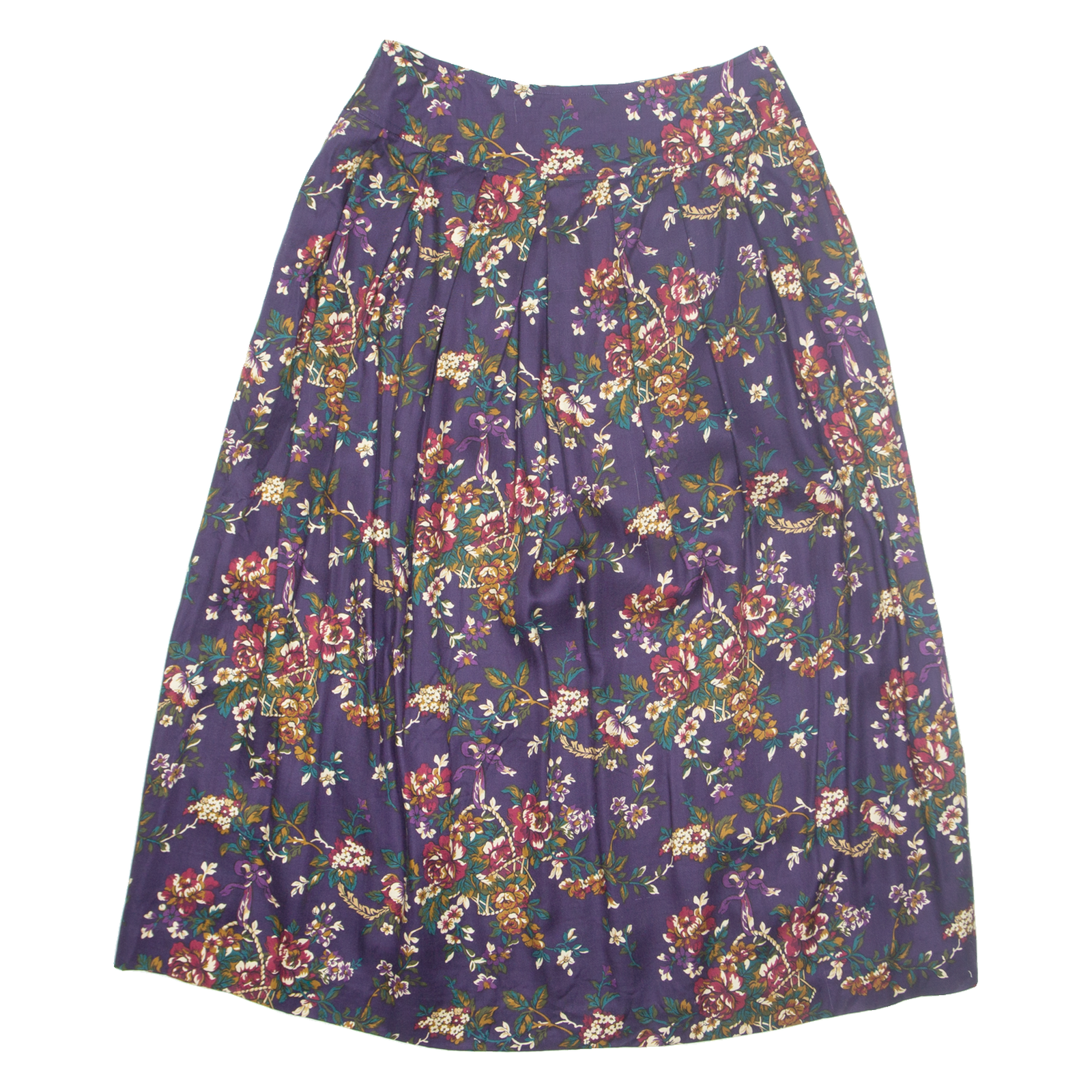 Womens A-Line Skirt Purple Long Floral M Refurbished - N/A refurbished available on Cerqular