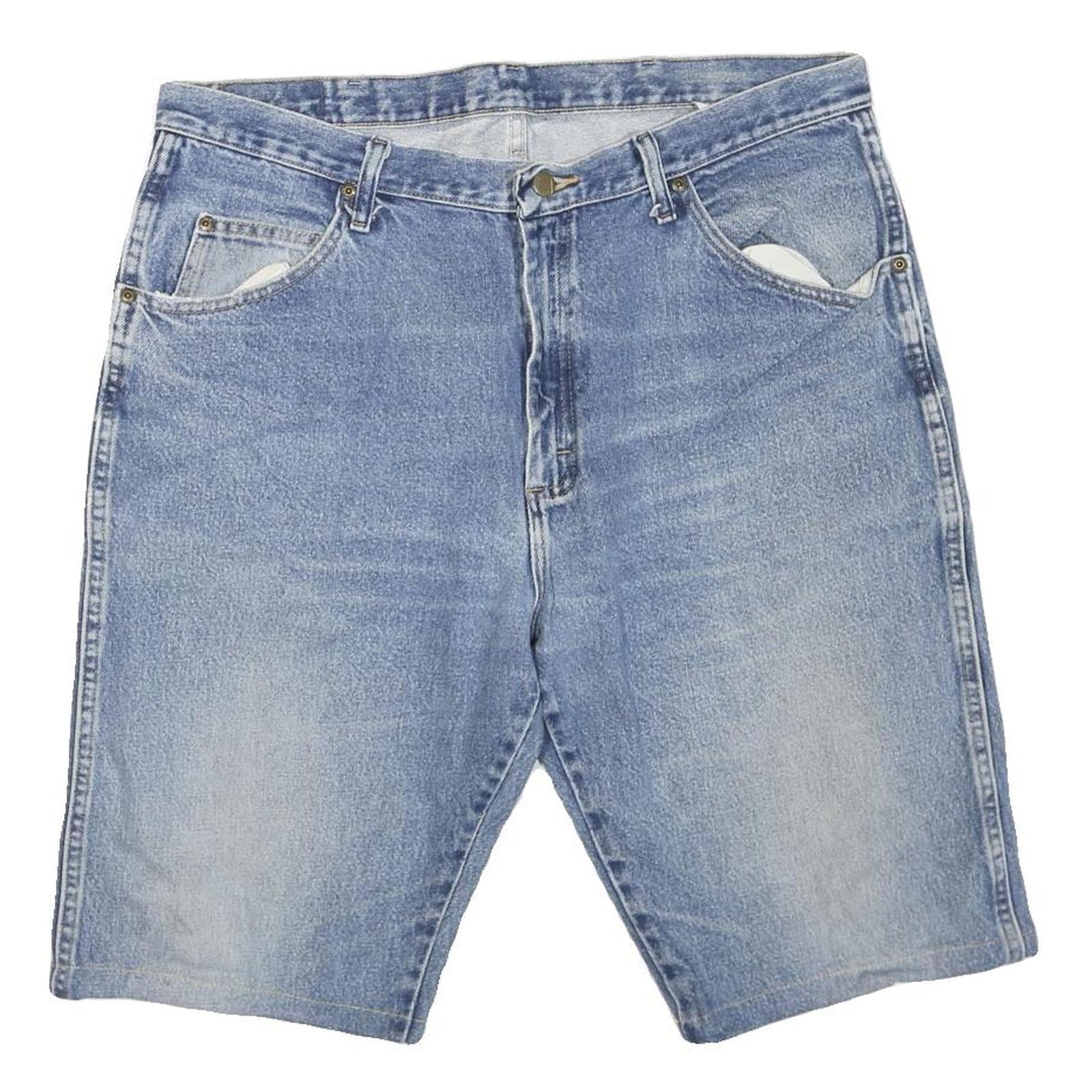 WRANGLER Mens Denim Blue Shorts L W38 Classic Cotton Blend Casual Relaxed Fit Refurbished - N/A refurbished available on Cerqular