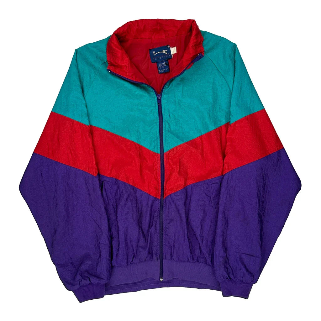 Duckster Shell Jacket - XL Multicoloured Nylon Refurbished - Thrifted (note: this is a term often used to describe second- refurbished available on Cerqular