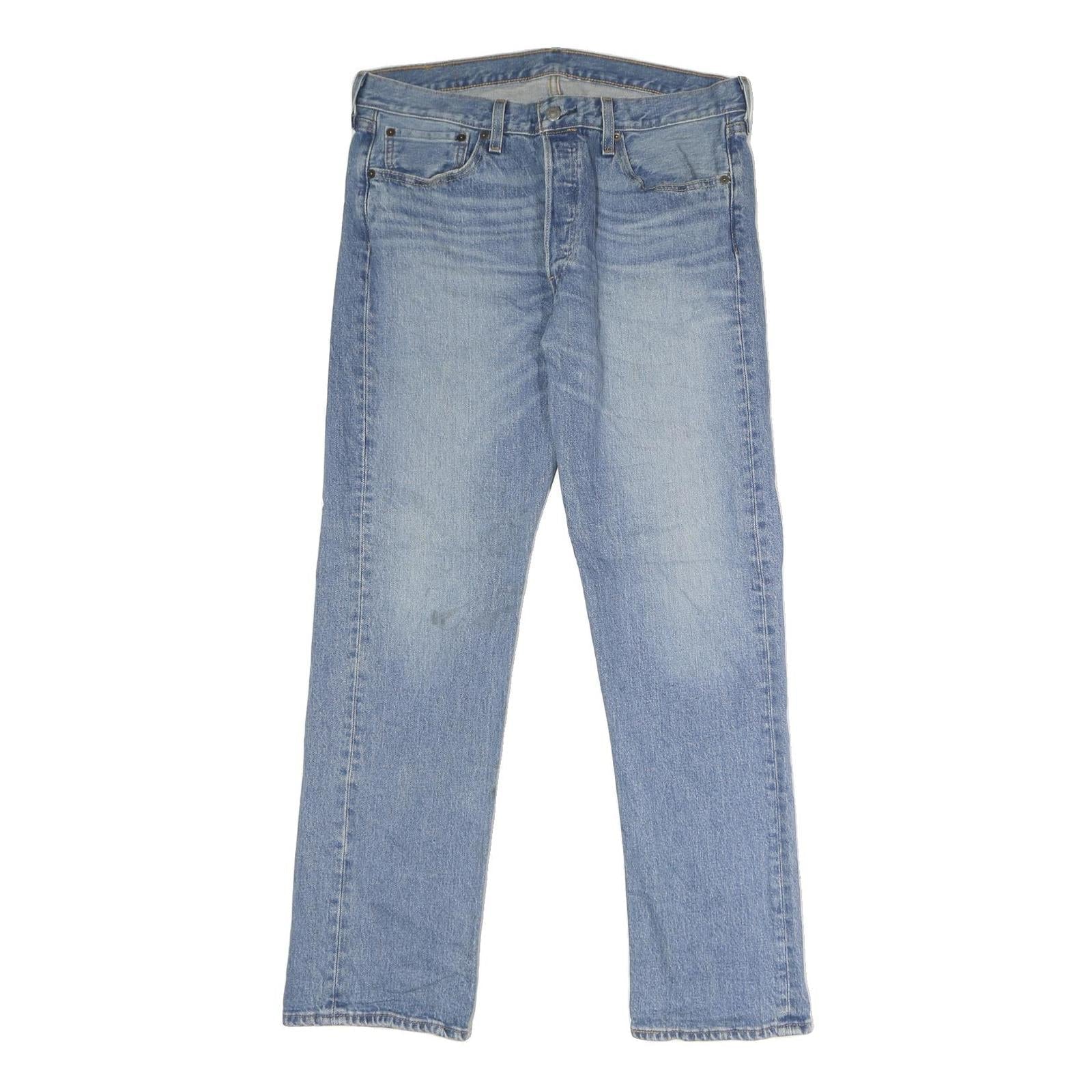 LEVI'S 501 Mens Classic Jeans Blue Denim Medium W34 L30 Button Closure Refurbished - N/A refurbished available on Cerqular