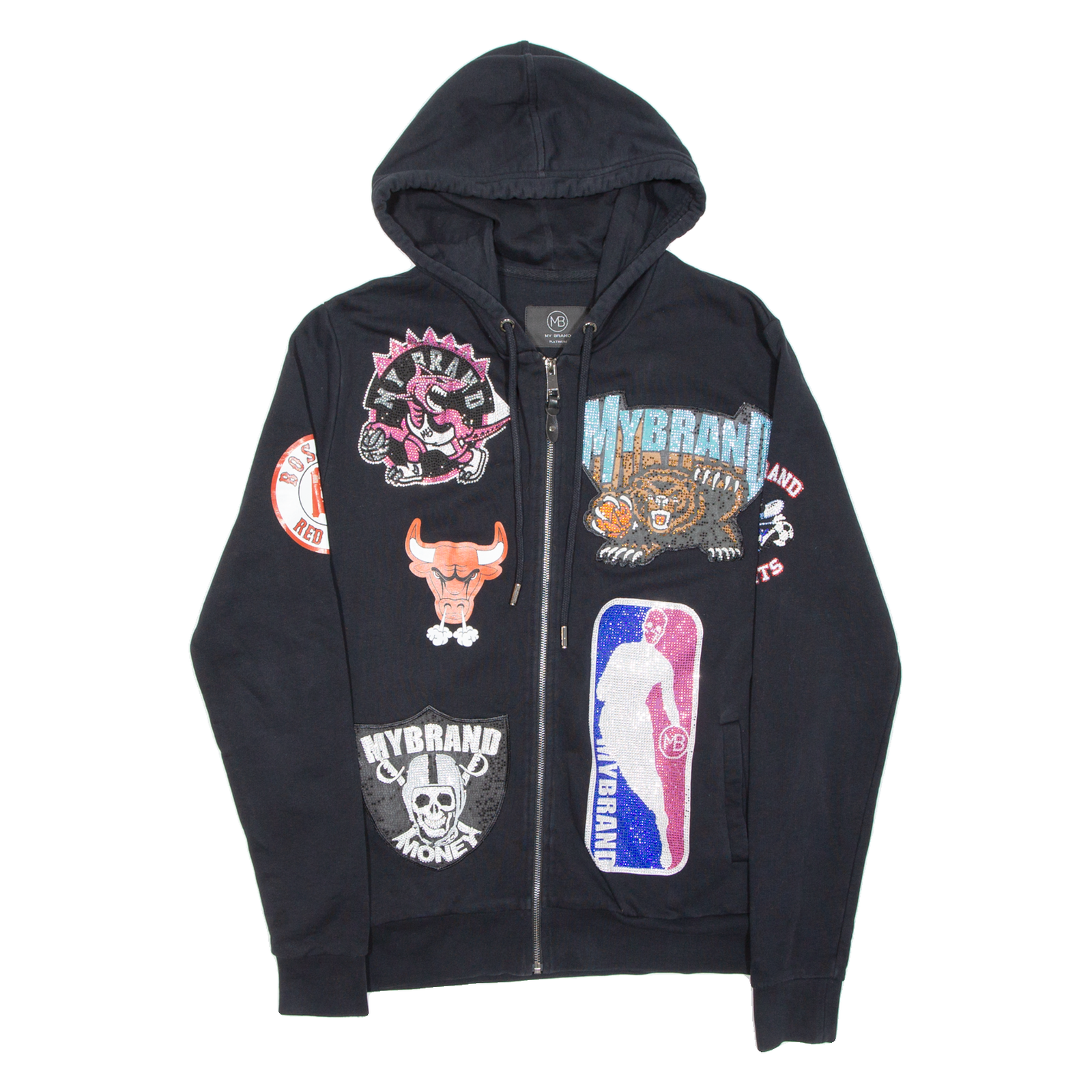 MY BRAND Womens Black Hoodie Full Zip USA M Refurbished - N/A refurbished available on Cerqular