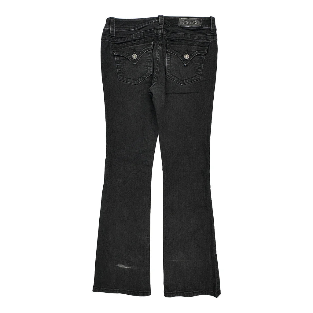 Miss Me Boot Cut Jeans - 34W UK 12 Black Cotton Blend Refurbished - Thrifted (note: this is a term often used to describe second- refurbished available on Cerqular