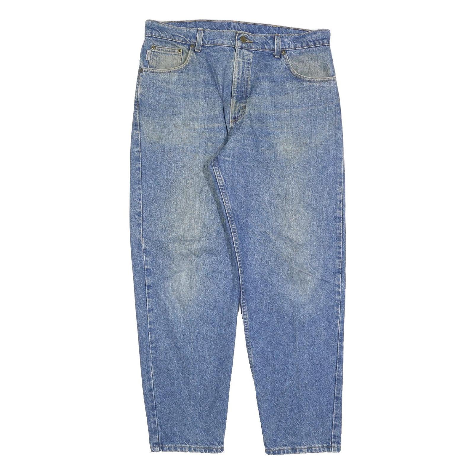 CARHARTT Mens Regular Blue Denim Light W36 L30 Relaxed Fit Cotton Blend Zip Refurbished - N/A refurbished available on Cerqular