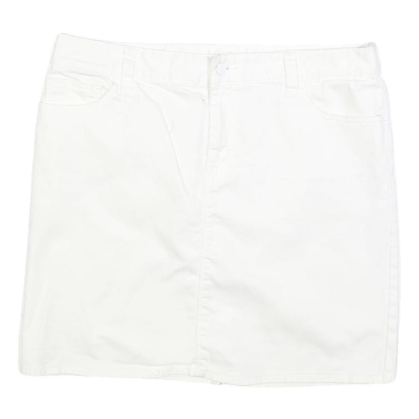 TOMMY HILFIGER Womens White Cotton Blend Mini Skirt M Casual Summer Wear Refurbished - N/A refurbished available on Cerqular
