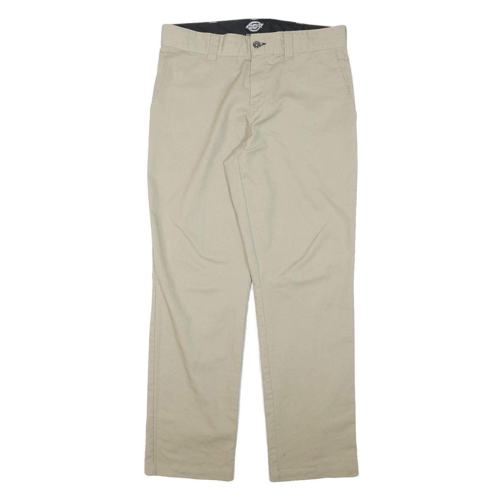 DICKIES Mens Cotton Blend Beige Regular Fit Straight Leg Trousers W32 L31 Refurbished - N/A refurbished available on Cerqular