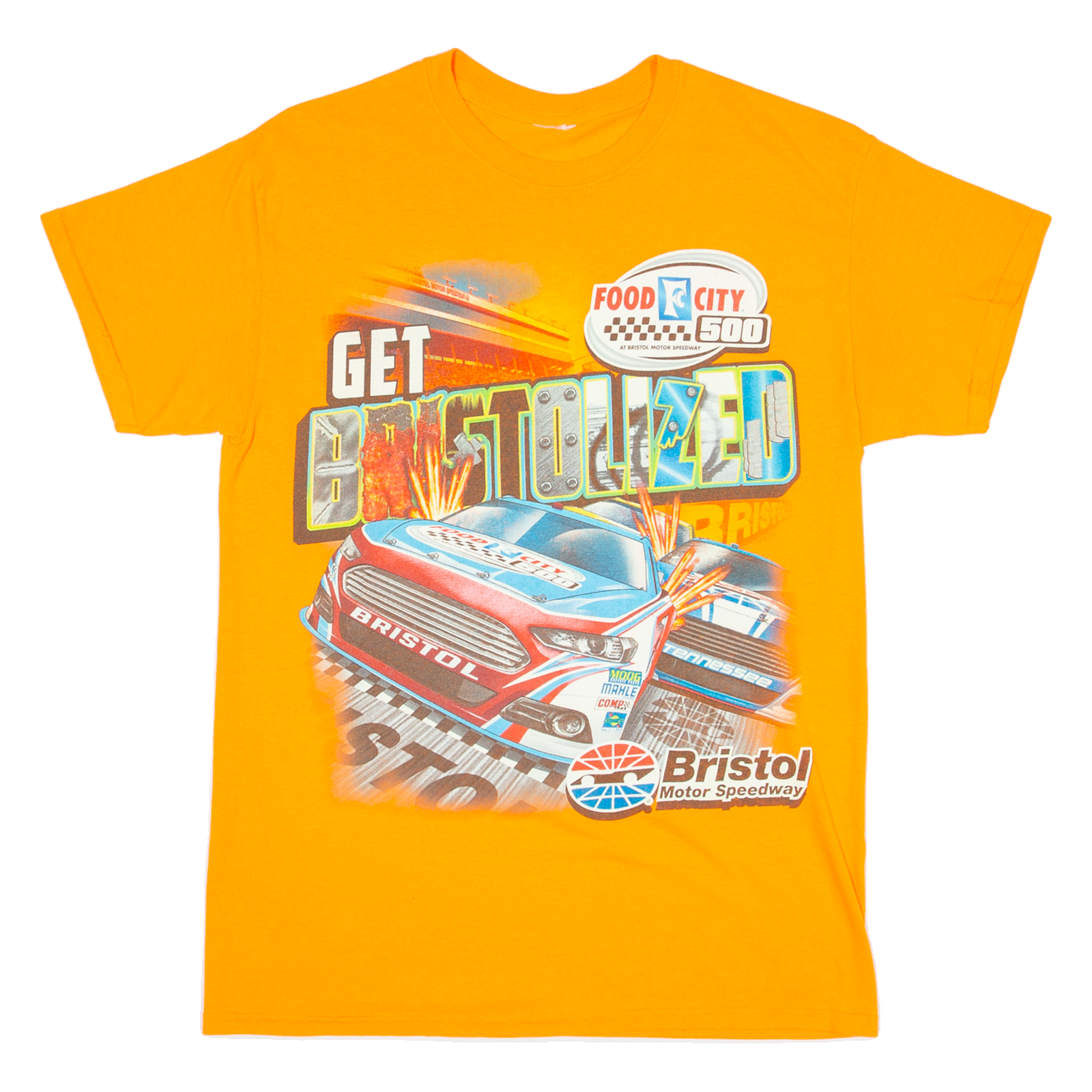 Bristol Motor Speedway Mens T-Shirt Orange S Refurbished - N/A refurbished available on Cerqular