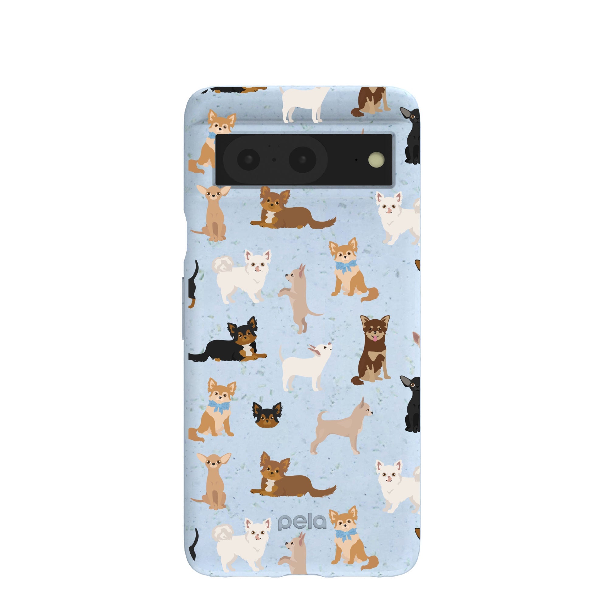 Buy Powder Blue Chihuahua Charms Google Pixel 8 Case Refurbished - $65.00 Powder Blue Chihuahua Charms Google Pixel 8 Case Refurbished - Pela Case refurbished available on Cerqular