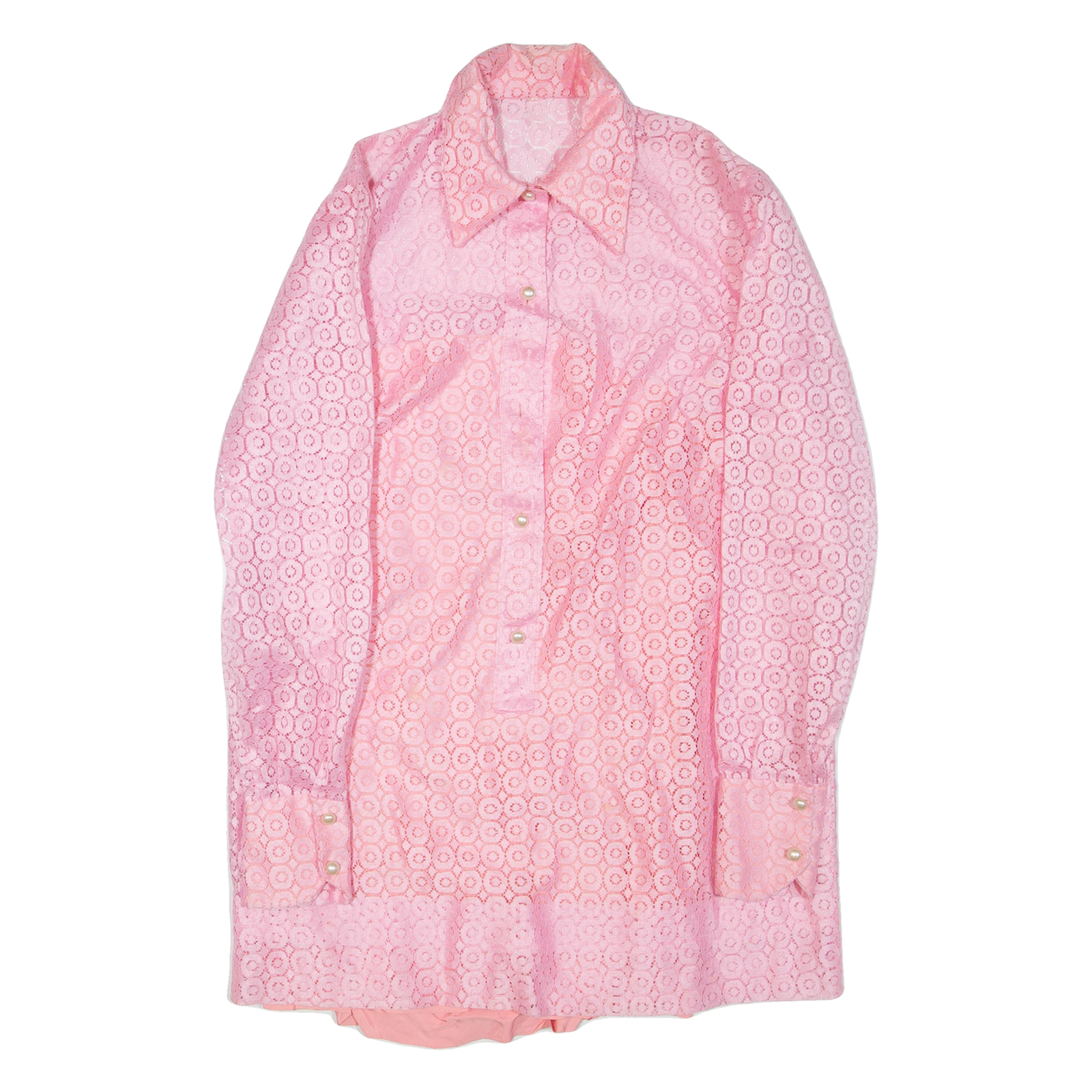 Womens Shirt Pink Collared Long Sleeve L Refurbished - N/A refurbished available on Cerqular