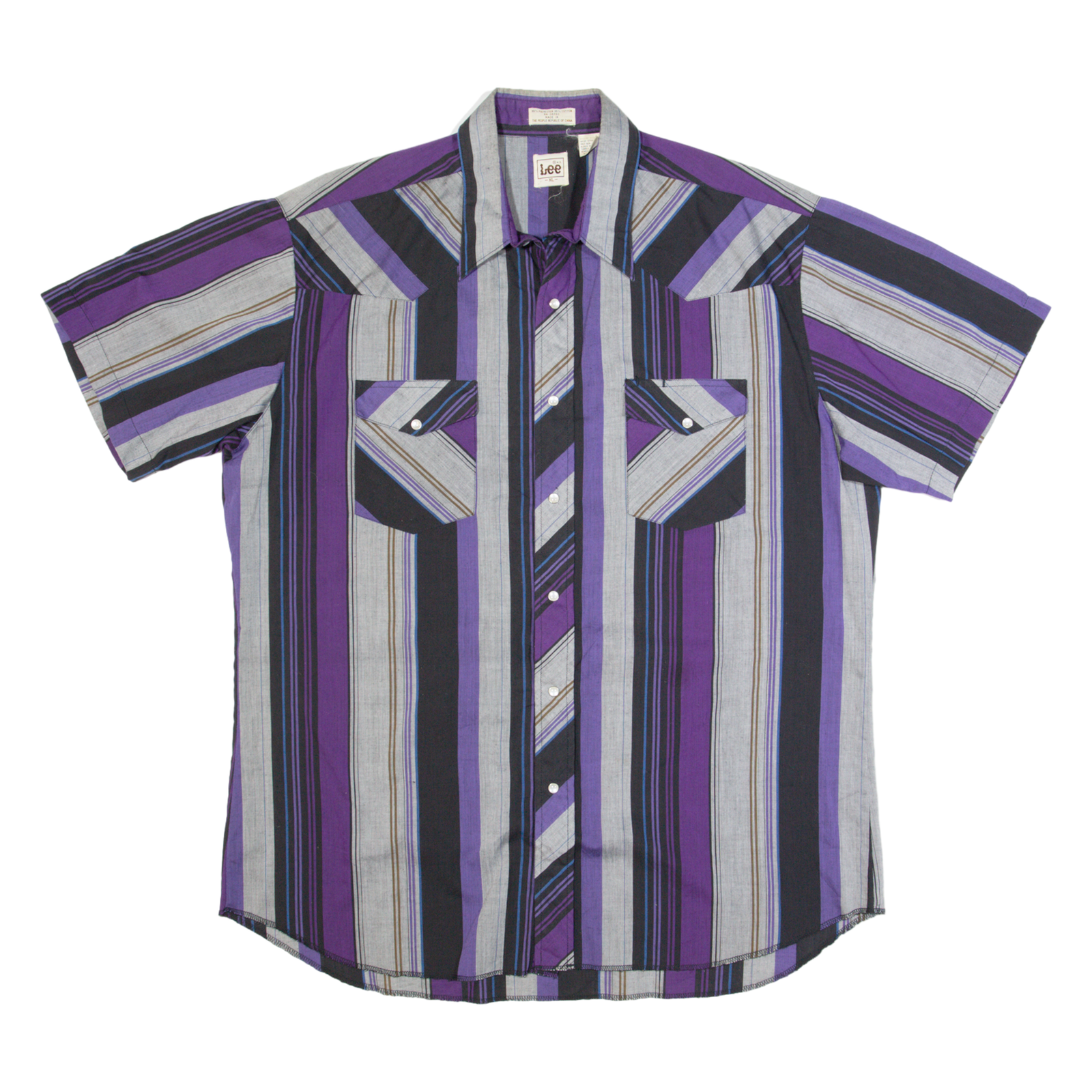 LEE Mens Shirt Purple 90s Striped XL Refurbished - N/A refurbished available on Cerqular