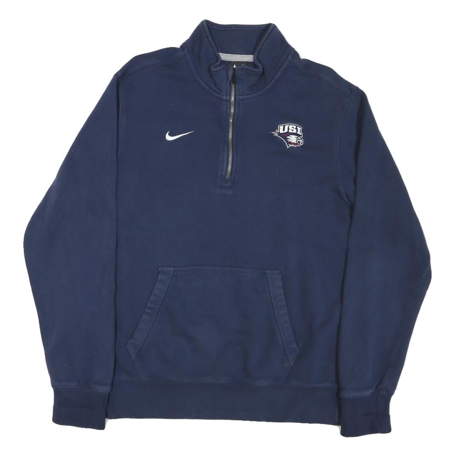 Buy NIKE Mens Blue USI Logo 1/4 Zip Sweatshirt M Cotton Blend Casual Pullover Refurbished - $41.59 NIKE Mens Blue USI Logo 1/4 Zip Sweatshirt M Cotton Blend Casual Pullover Refurbished - N/A refurbished available on Cerqular