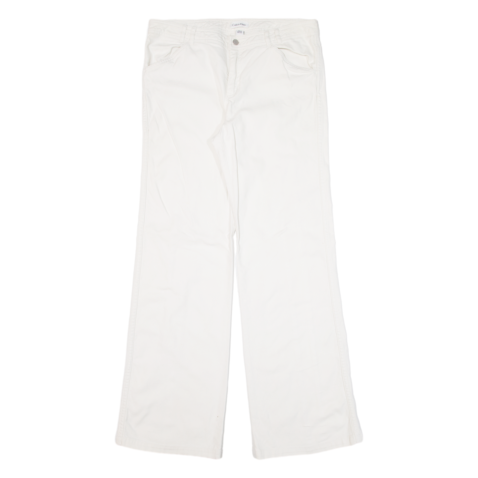 CALVIN KLEIN Womens Trousers White Relaxed Bootcut W33 L32 Refurbished - N/A refurbished available on Cerqular