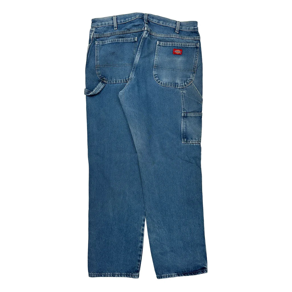 Dickies Carpenter Jeans - 35W 30L Blue Denim Refurbished - Thrifted (note: this is a term often used to describe second- refurbished available on Cerqular