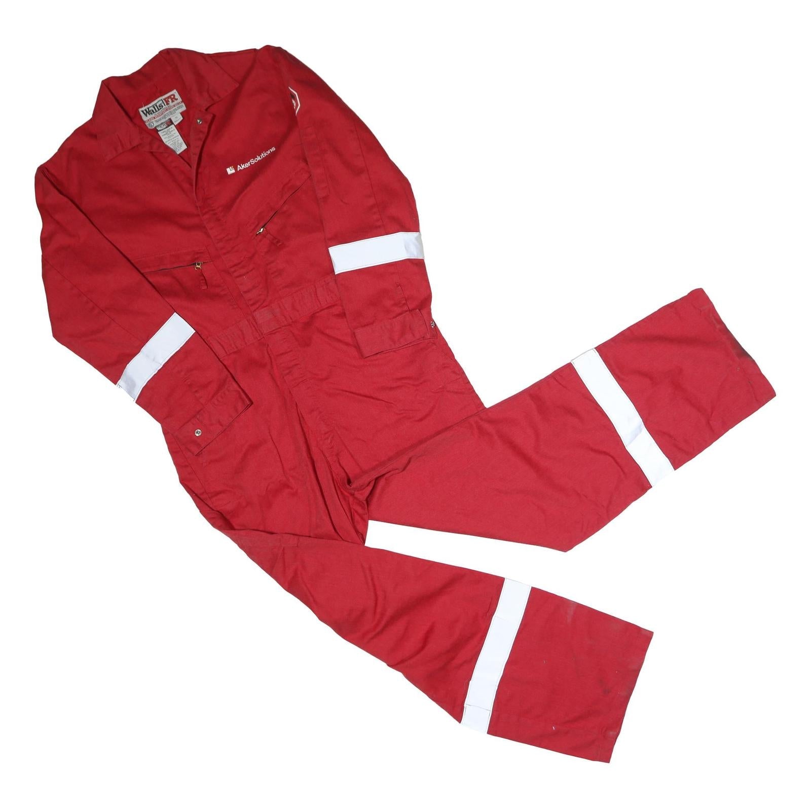 WALLS Mens Red Cotton Blend Dungarees XL W40 L28 Workwear Utility Reflective Refurbished - N/A refurbished available on Cerqular