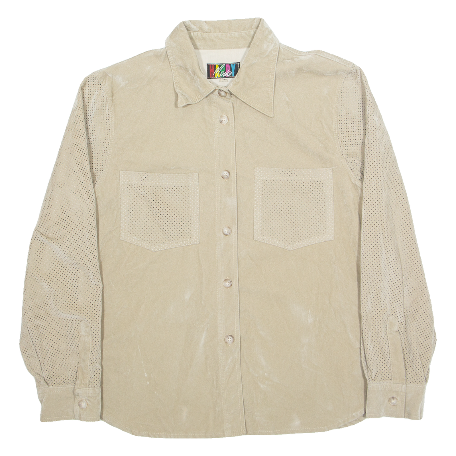 HAPPY MODE Western Womens Plain Shirt Beige Long Sleeve M Refurbished - N/A refurbished available on Cerqular