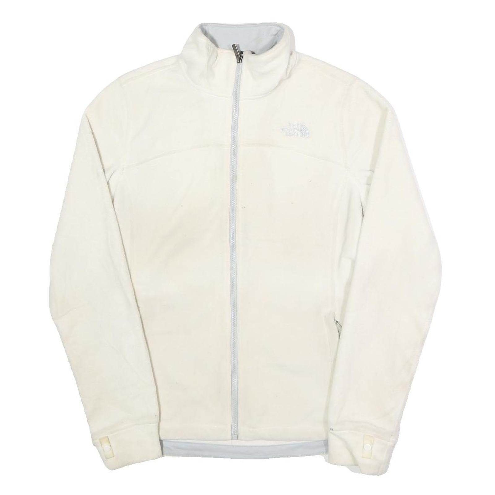 THE NORTH FACE Womens White Fleece Jacket S Polyester Outdoor Zip Up Slim Fit Refurbished - N/A refurbished available on Cerqular