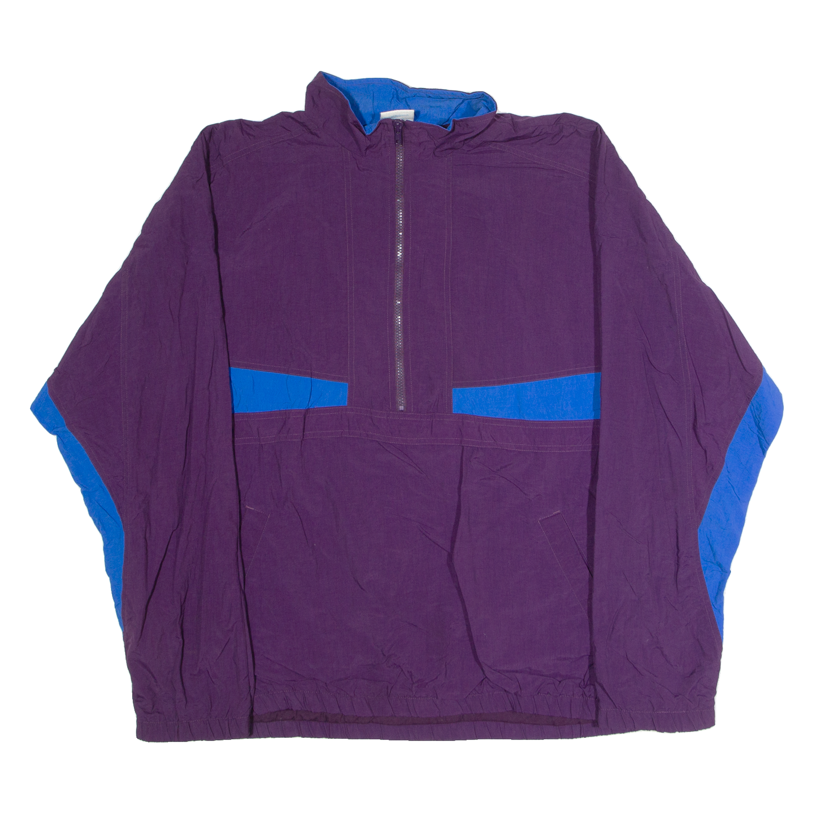 CHEETAH Mens Pullover Jacket Purple Nylon 90s Colourblock L Refurbished - N/A refurbished available on Cerqular
