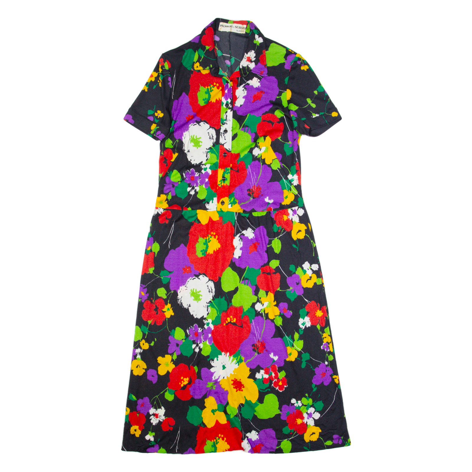PALMIERI & SCHIVO Womens A-Line Dress Black 90s Floral Long M Refurbished - N/A refurbished available on Cerqular