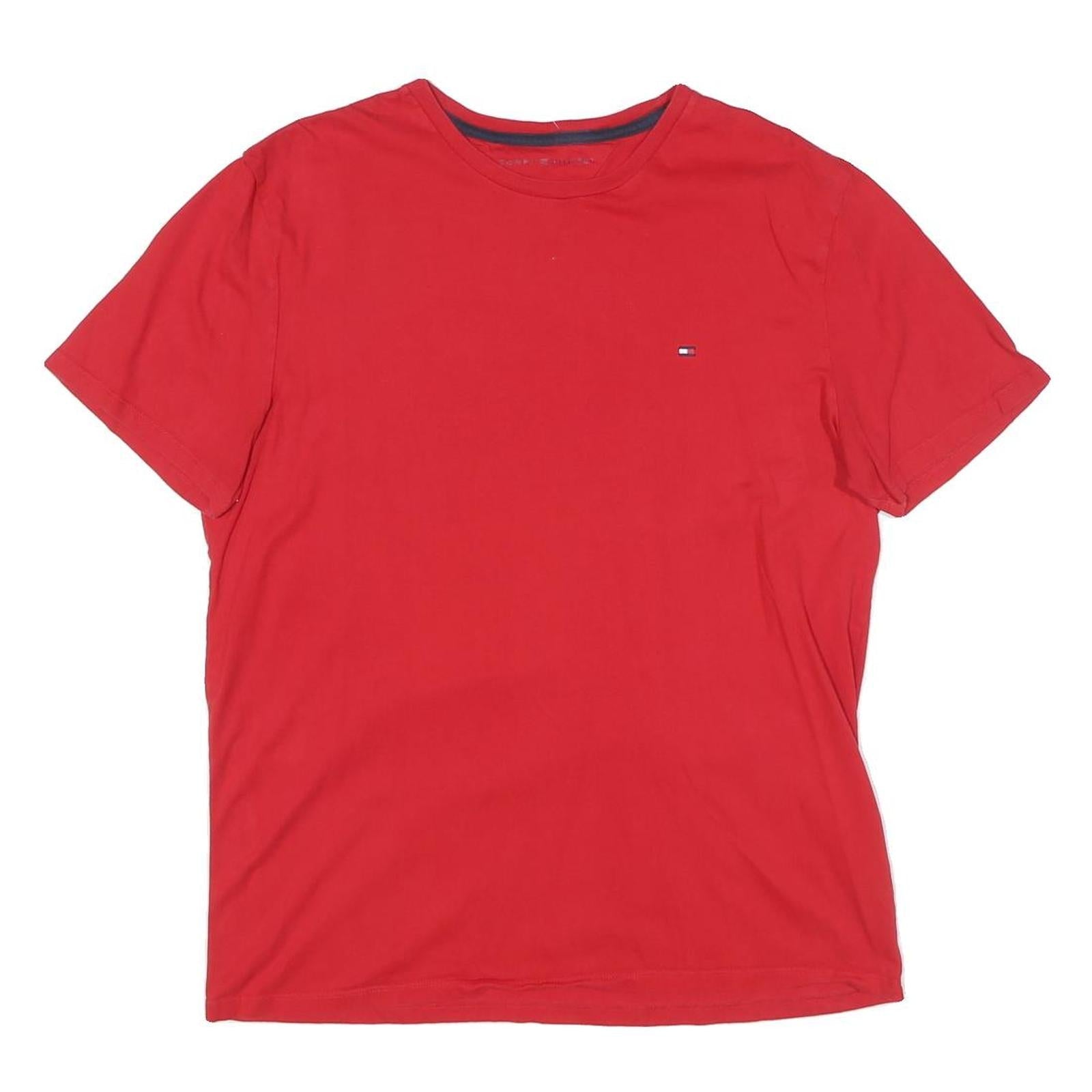TOMMY HILFIGER Mens Red Classic T-Shirt L Short Sleeve Crew Neck Casual Wear Refurbished - N/A refurbished available on Cerqular