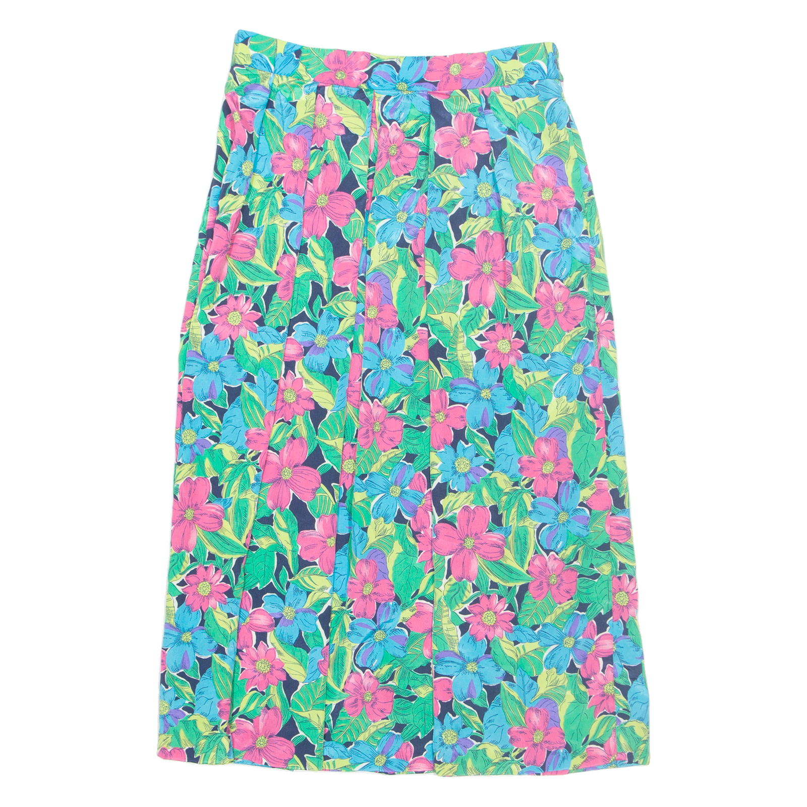 KORET Womens A-Line Skirt Blue Midi 90s Floral M Refurbished - N/A refurbished available on Cerqular
