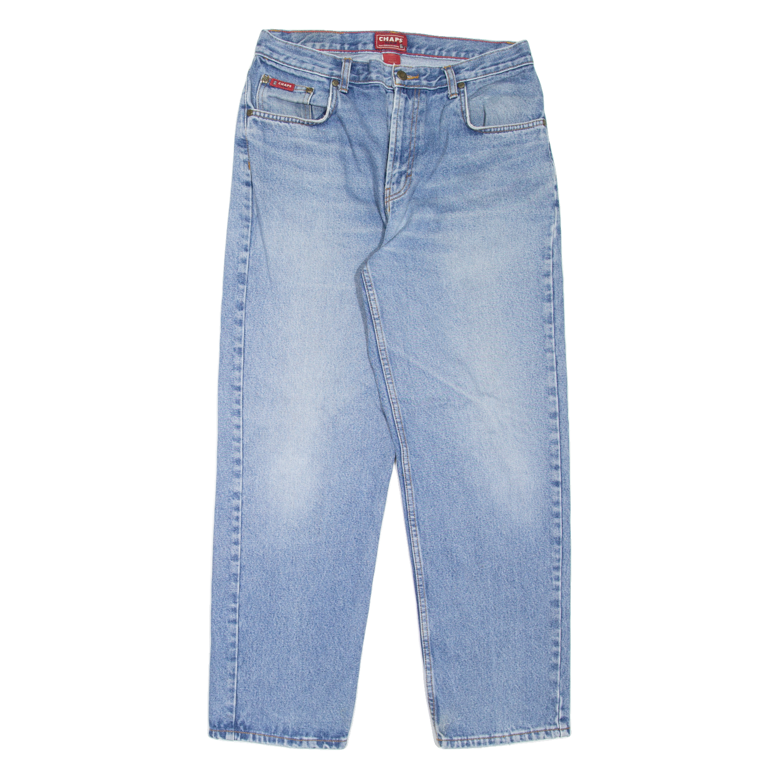 CHAPS Mens Jeans Blue Regular Tapered Stone Wash W33 L30 Refurbished - N/A refurbished available on Cerqular
