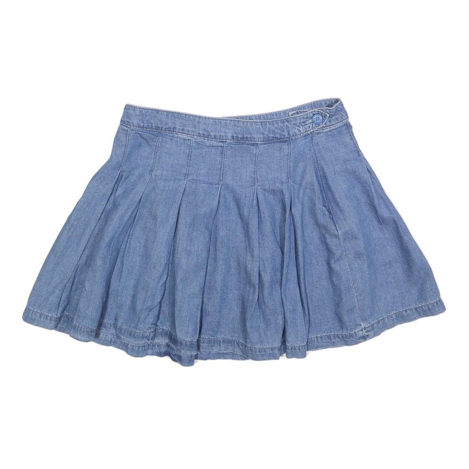 AMERICAN EAGLE Womens Blue Denim Pleated Mini Cotton Skirt S Casual Summer Refurbished - N/A refurbished available on Cerqular