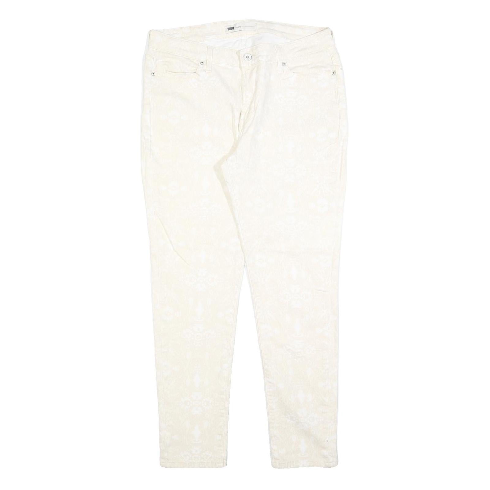 LEVI'S Womens White Slim Skinny Denim Light W33 L28 Cotton Blend Zip Jeans Refurbished - N/A refurbished available on Cerqular