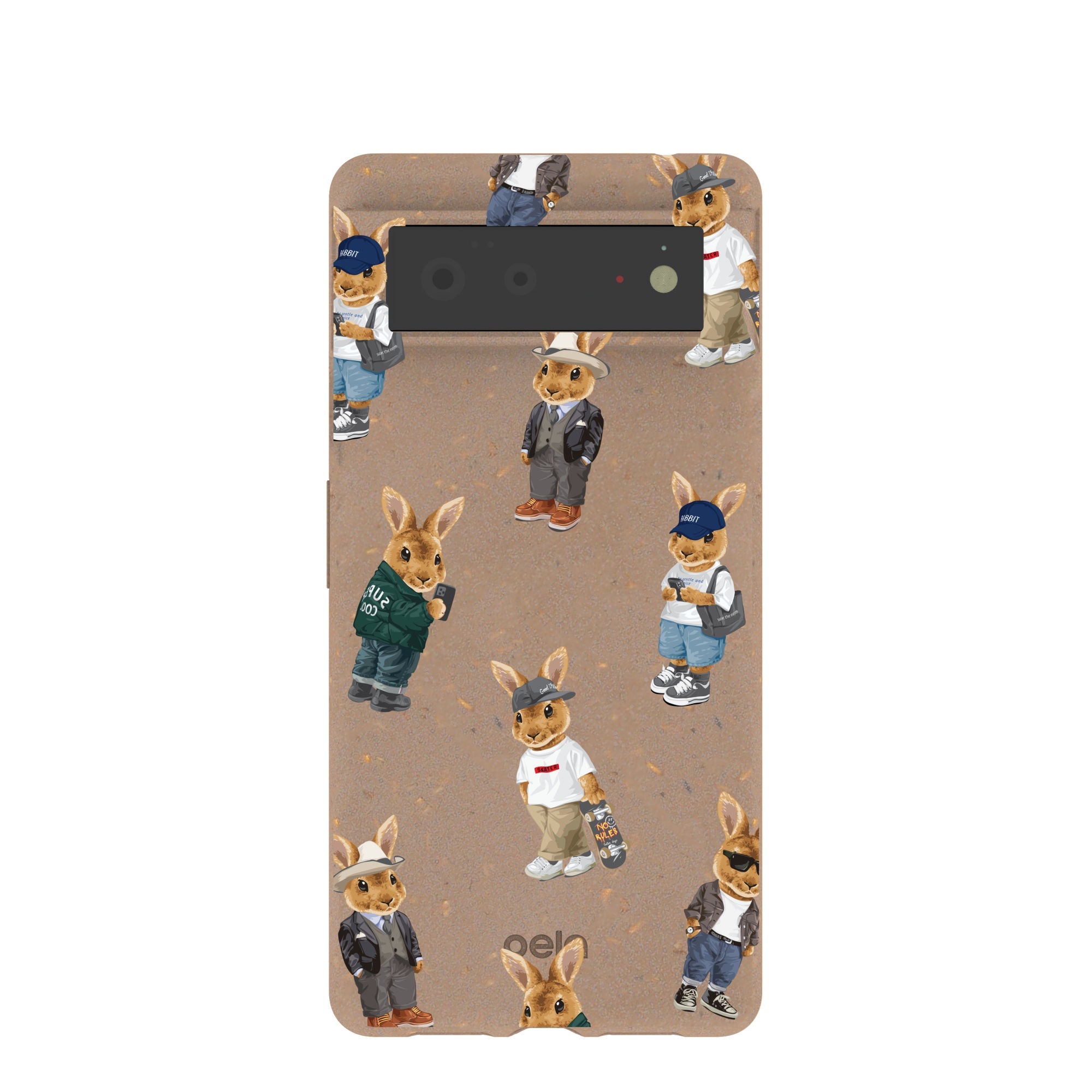 Buy Chocolate Brown Rabbit Friends Google Pixel 6 Case Refurbished - $65.00 Chocolate Brown Rabbit Friends Google Pixel 6 Case Refurbished - Pela Case refurbished available on Cerqular